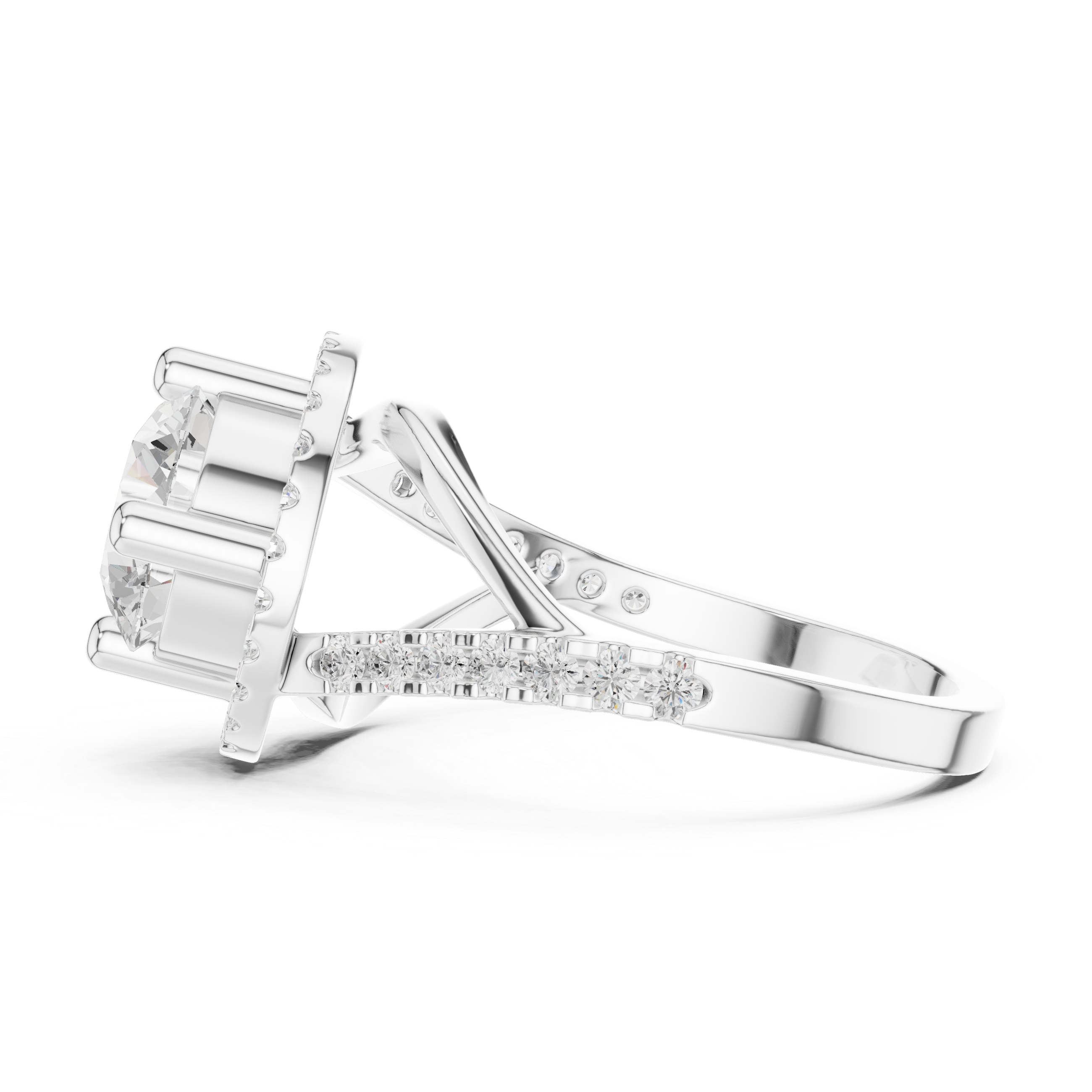 Elegant Rose Gold Halo Lab-Grown Diamond Ring | Kiashaa Jewellery