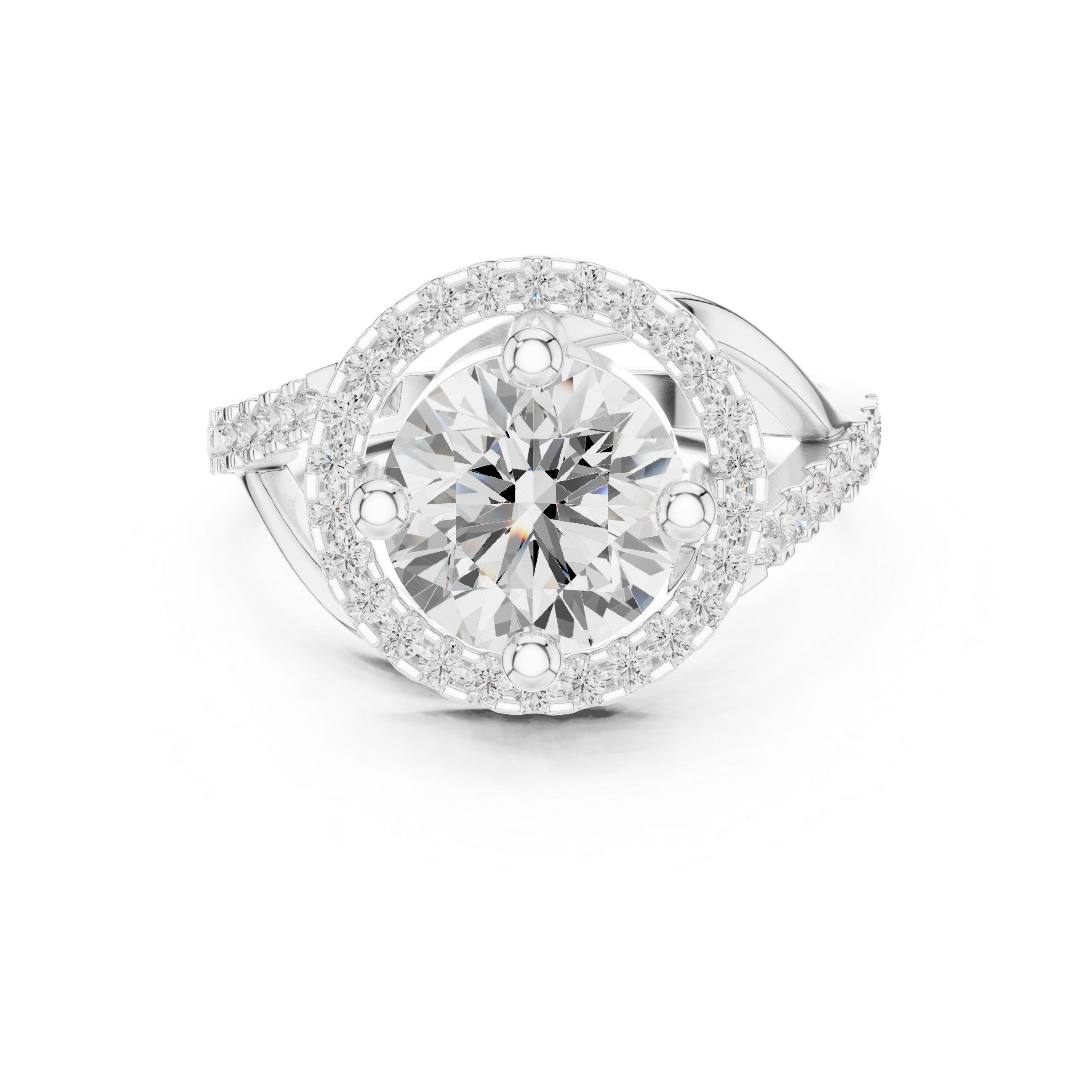 Elegant Rose Gold Halo Lab-Grown Diamond Ring | Kiashaa Jewellery