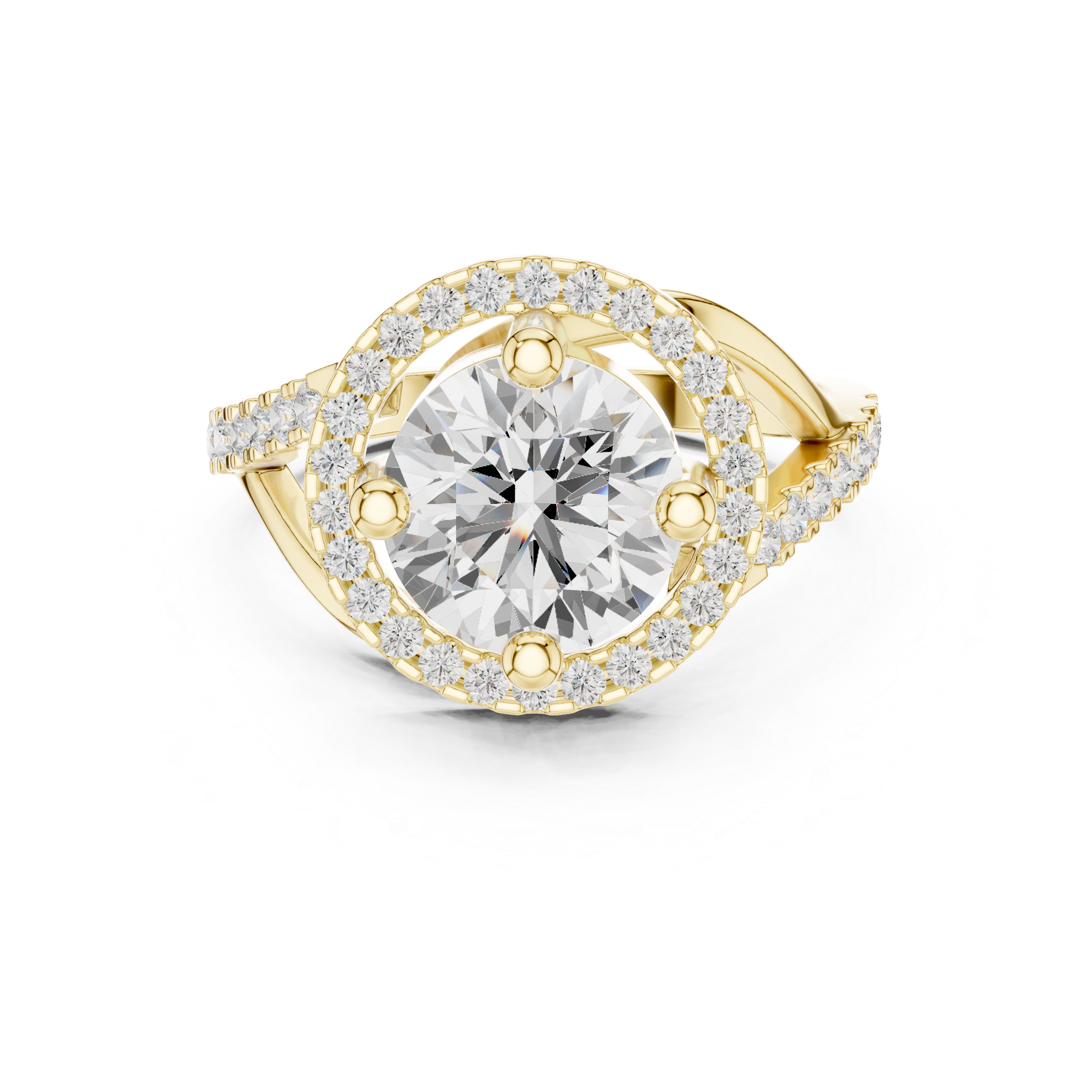 Elegant Rose Gold Halo Lab-Grown Diamond Ring | Kiashaa Jewellery