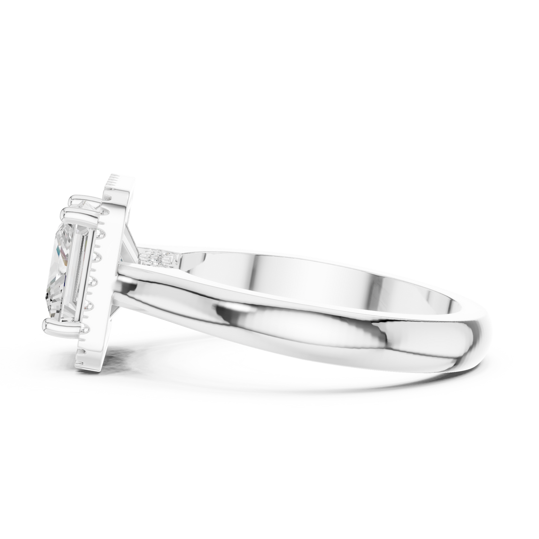 Princess Cut Halo Lab-Grown Diamond Ring in Rose Gold | Kiashaa Jewellery