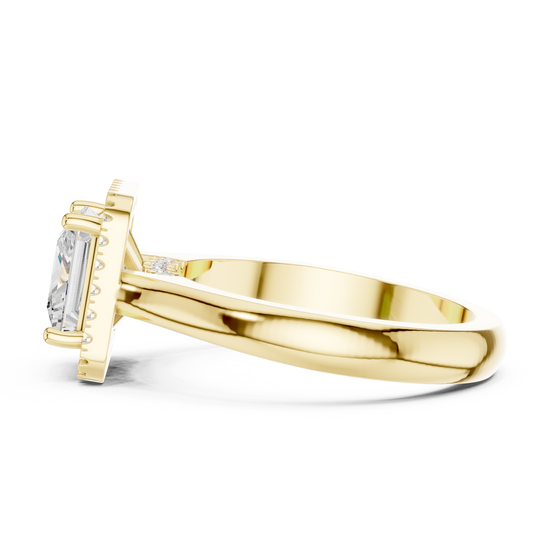 Princess Cut Halo Lab-Grown Diamond Ring in Rose Gold | Kiashaa Jewellery