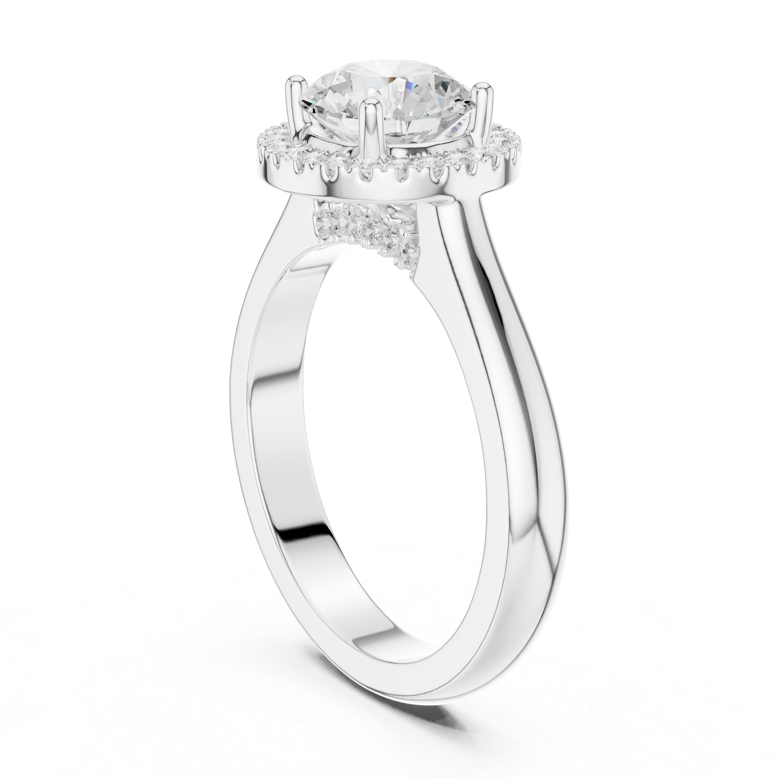 Classic Rose Gold Solitaire Halo Lab-Grown Diamond Ring | Kiashaa Jewellery