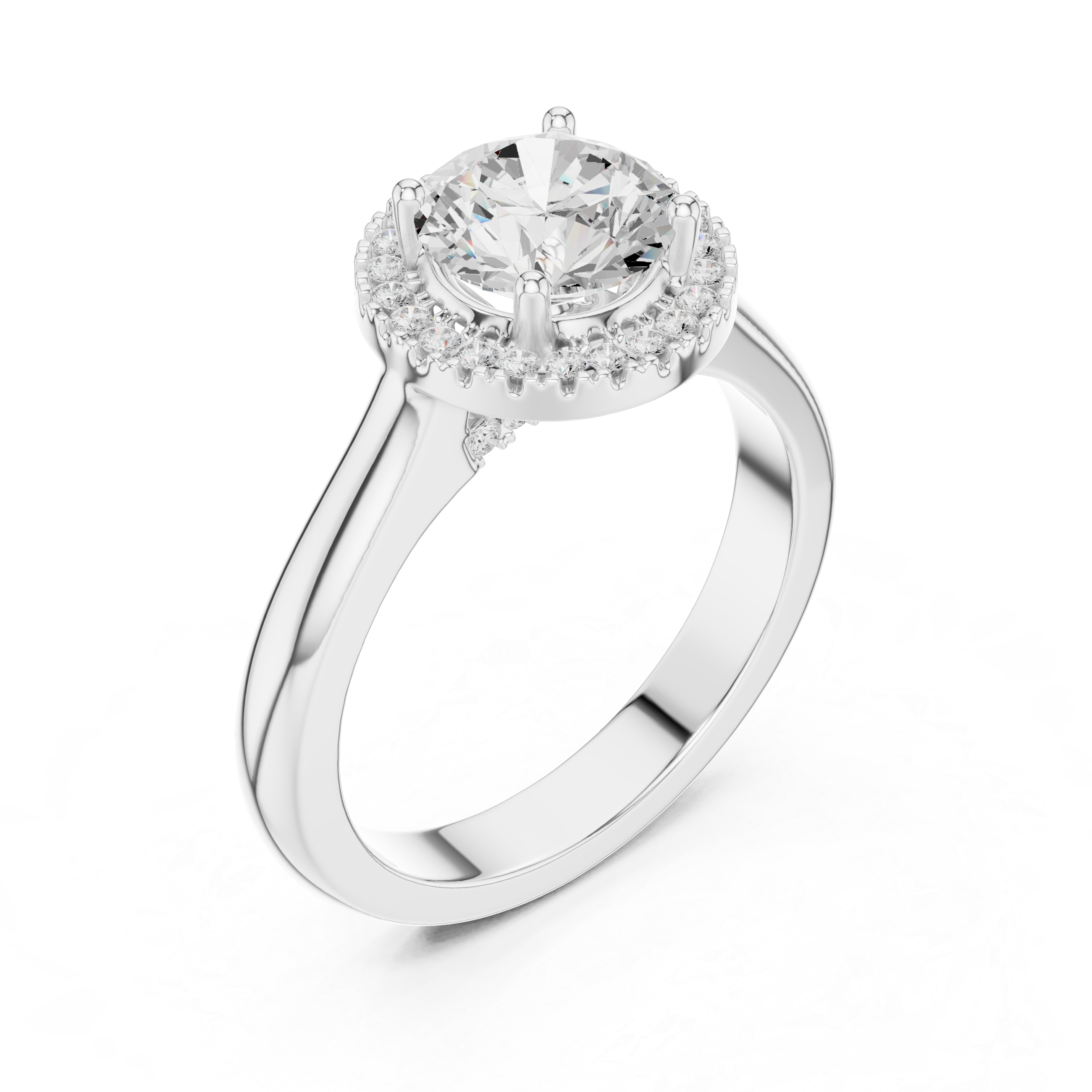 Classic Rose Gold Solitaire Halo Lab-Grown Diamond Ring | Kiashaa Jewellery