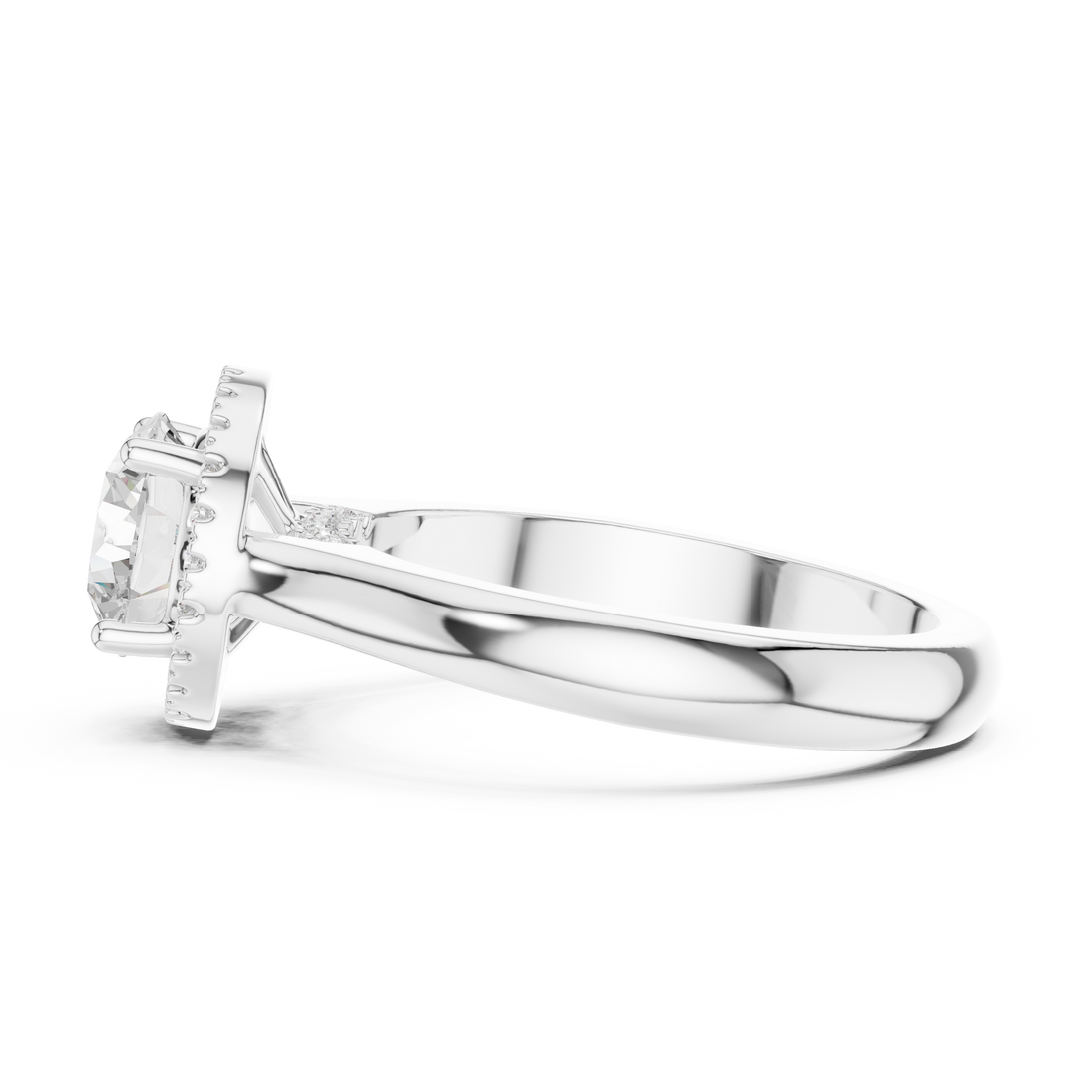 Classic Rose Gold Solitaire Halo Lab-Grown Diamond Ring | Kiashaa Jewellery
