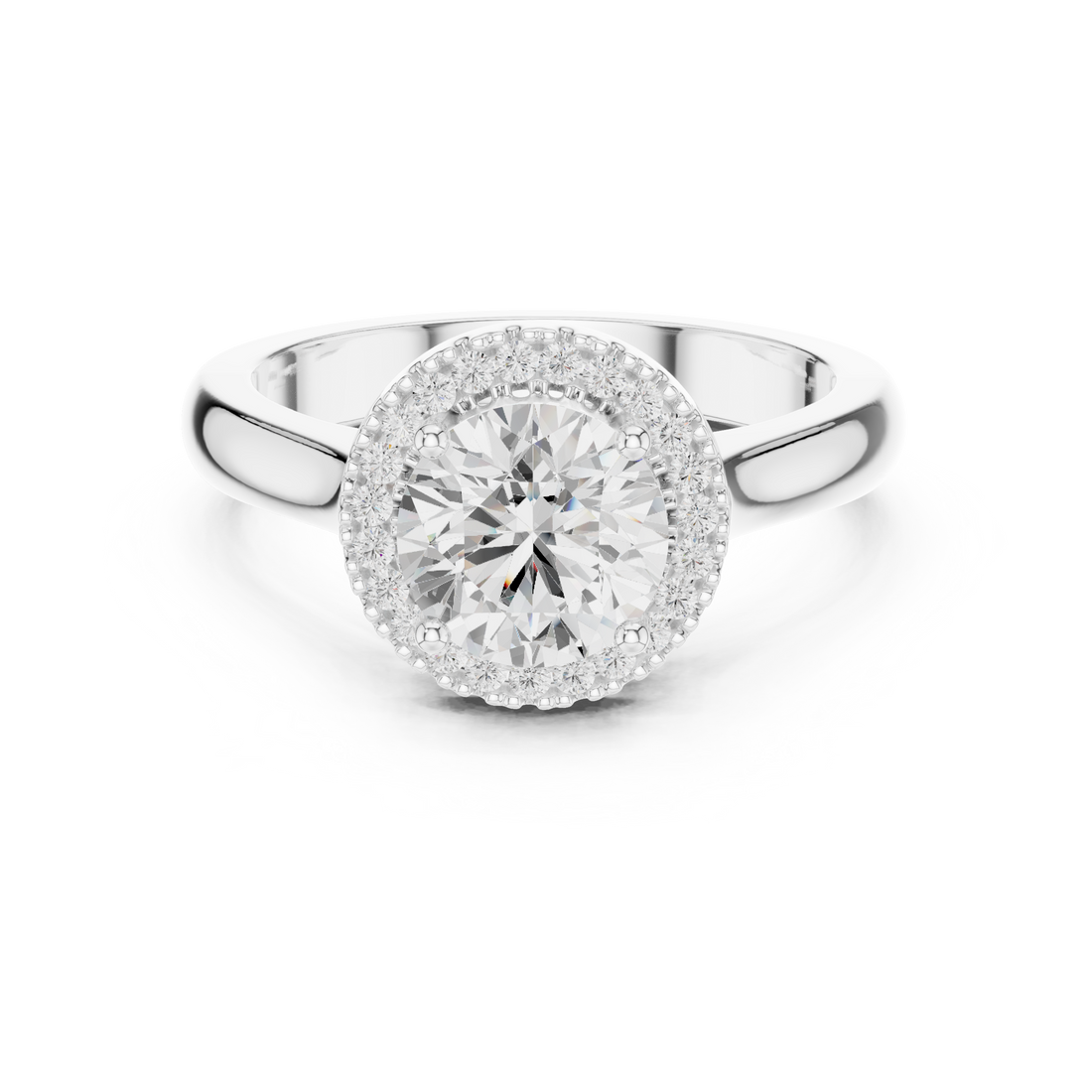 Classic Rose Gold Solitaire Halo Lab-Grown Diamond Ring | Kiashaa Jewellery