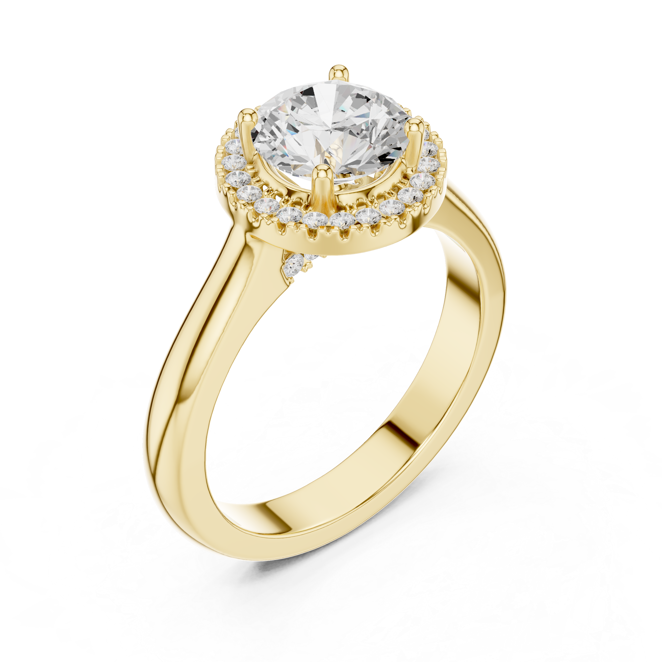 Classic Rose Gold Solitaire Halo Lab-Grown Diamond Ring | Kiashaa Jewellery