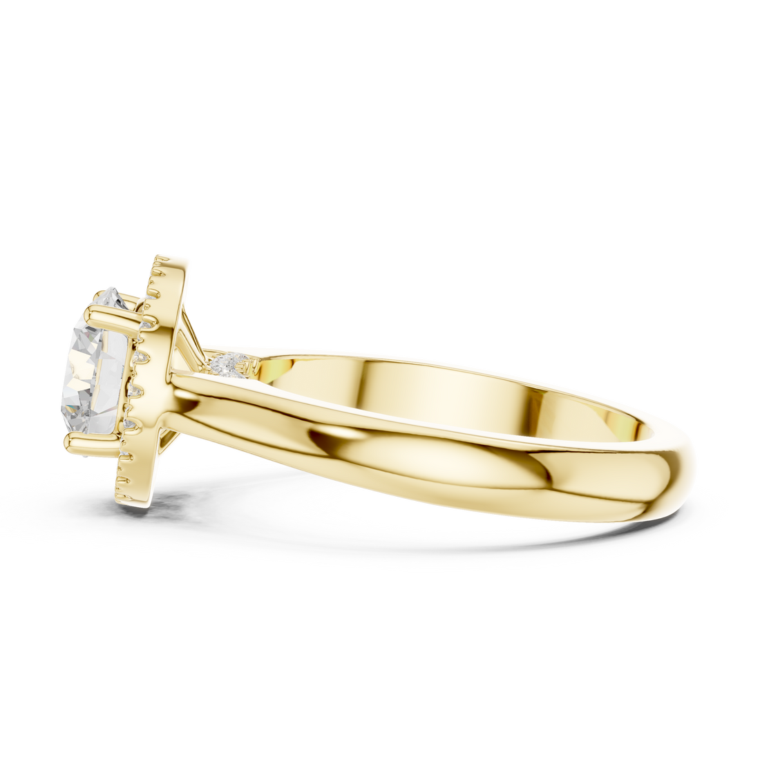 Classic Rose Gold Solitaire Halo Lab-Grown Diamond Ring | Kiashaa Jewellery