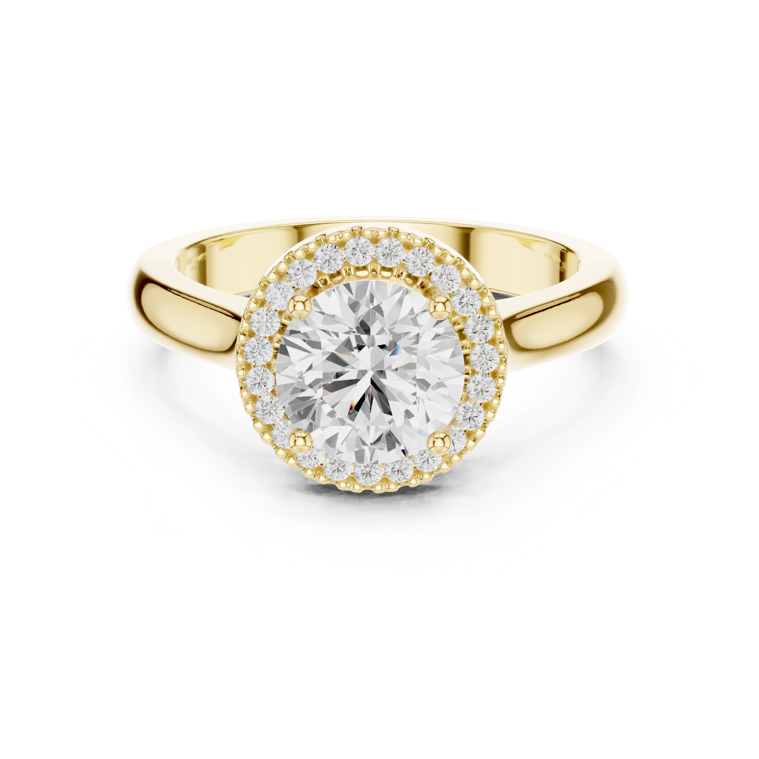 Classic Rose Gold Solitaire Halo Lab-Grown Diamond Ring | Kiashaa Jewellery