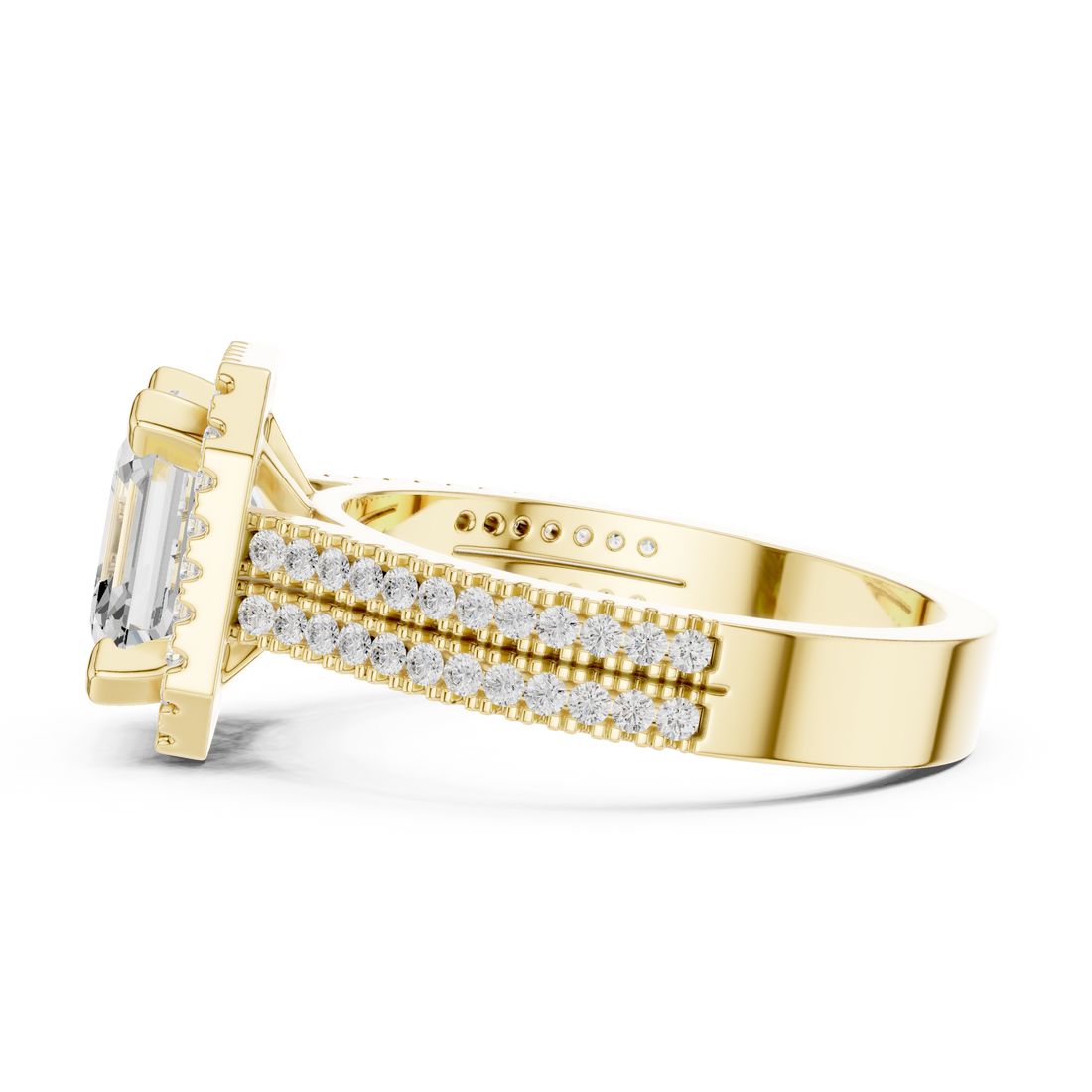 Asscher Cut Lab-Grown Diamond Halo Ring in Rose Gold – Kiashaa Jewellery