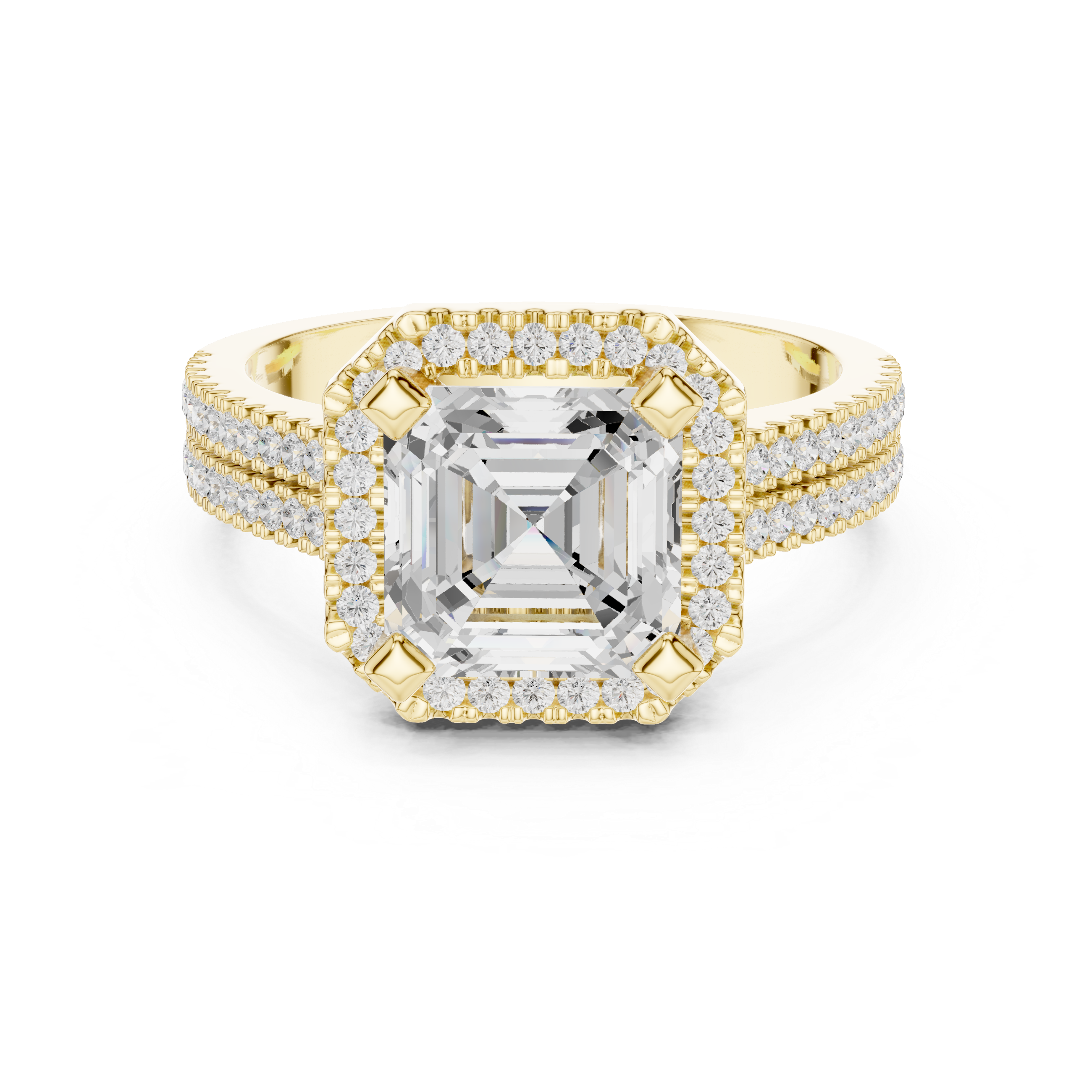 Asscher Cut Lab-Grown Diamond Halo Ring in Rose Gold – Kiashaa Jewellery