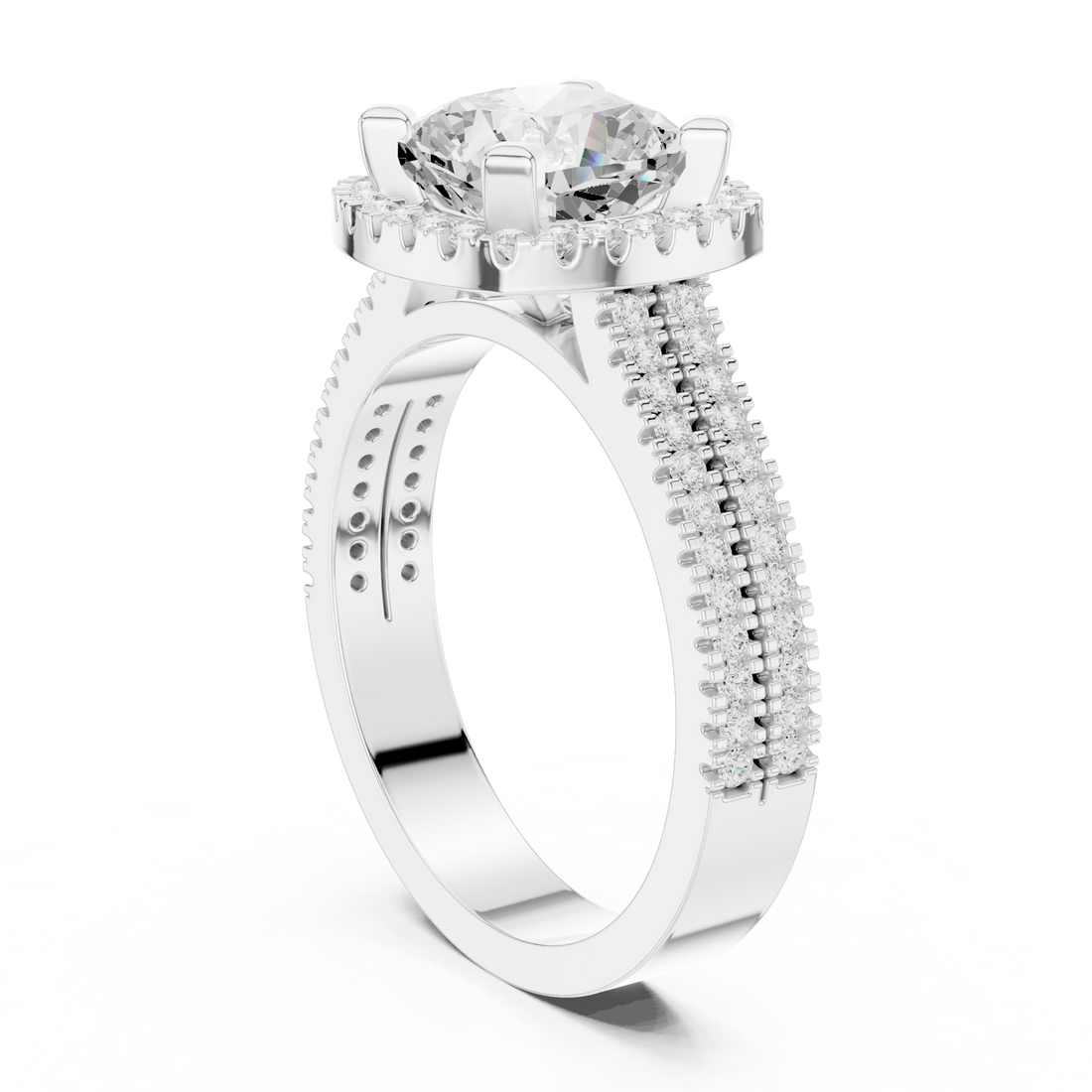 Round Cut Lab-Grown Diamond Halo Ring in Rose Gold – Kiashaa Jewellery