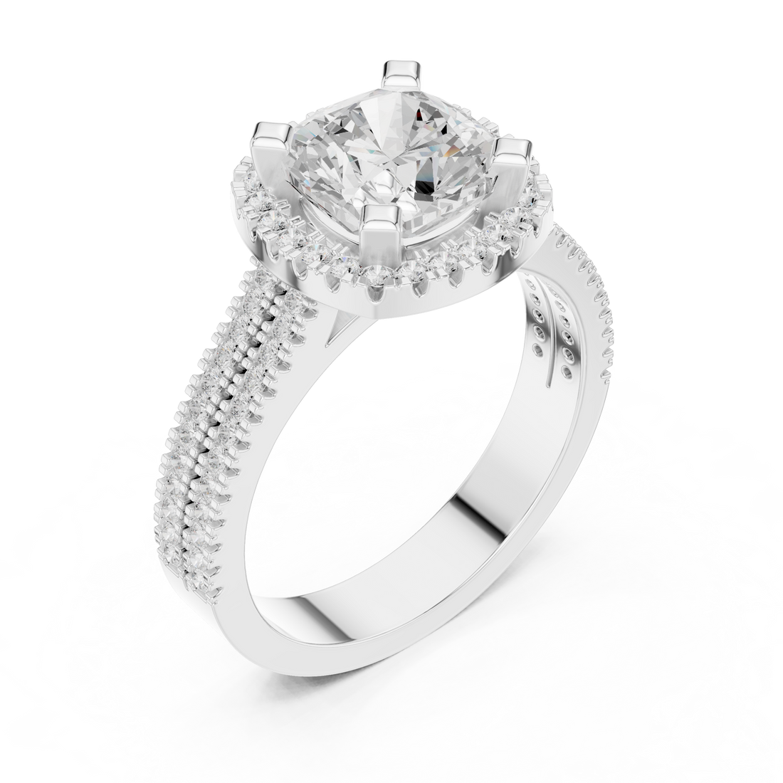Round Cut Lab-Grown Diamond Halo Ring in Rose Gold – Kiashaa Jewellery