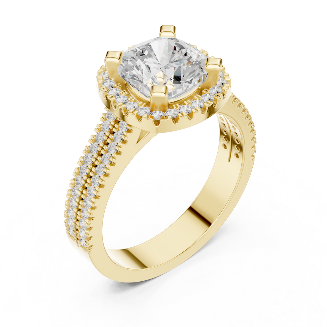Round Cut Lab-Grown Diamond Halo Ring in Rose Gold – Kiashaa Jewellery