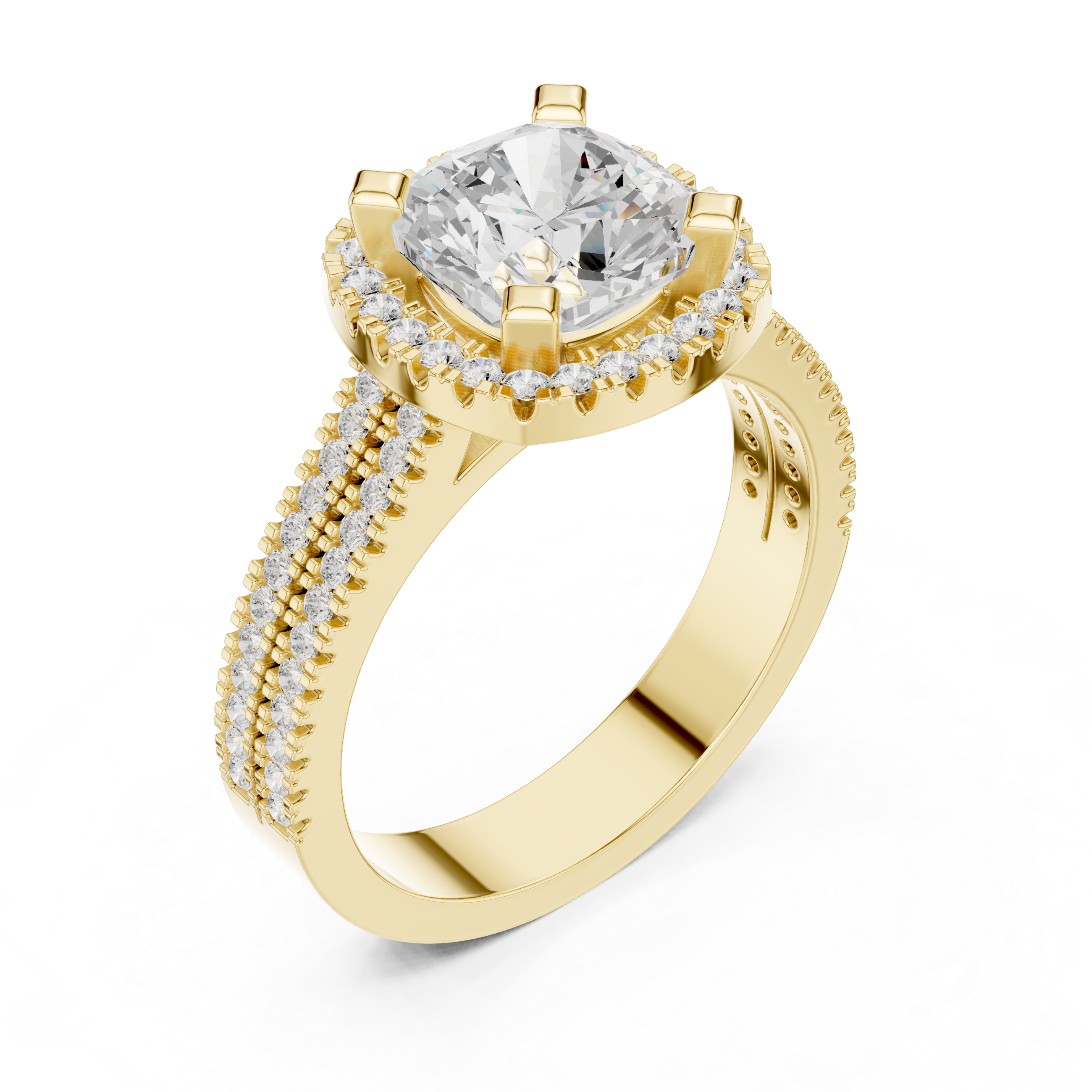 Round Cut Lab-Grown Diamond Halo Ring in Rose Gold – Kiashaa Jewellery