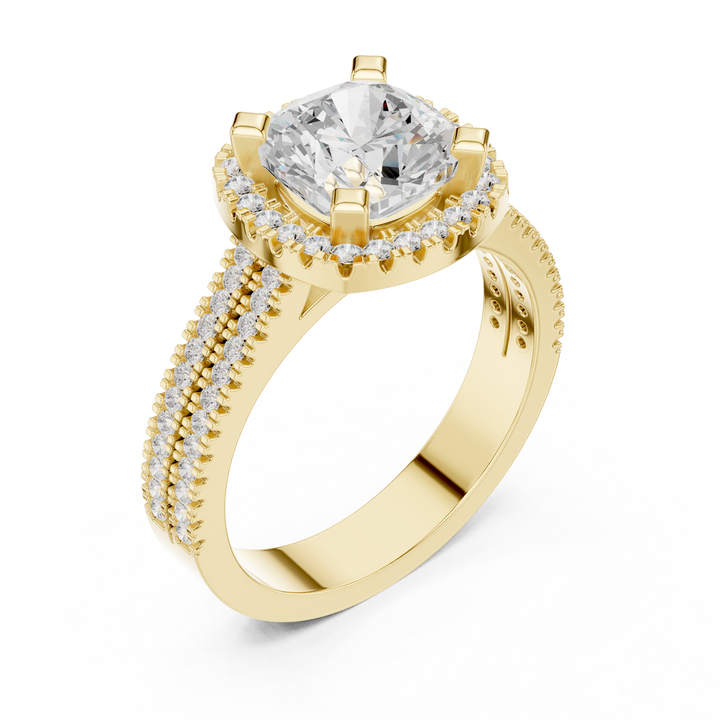 Round Cut Lab-Grown Diamond Halo Ring in Rose Gold – Kiashaa Jewellery