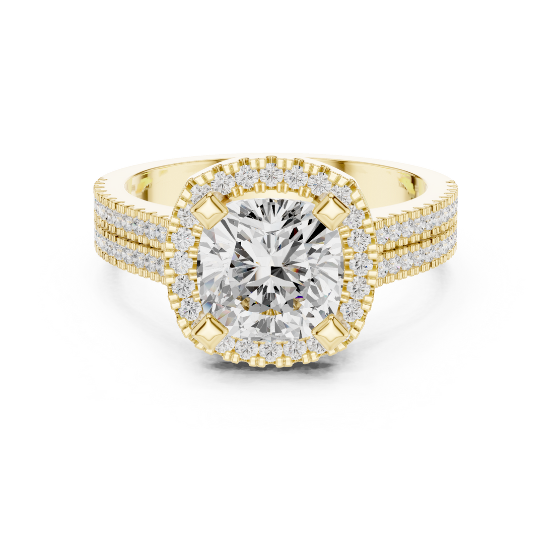 Round Cut Lab-Grown Diamond Halo Ring in Rose Gold – Kiashaa Jewellery