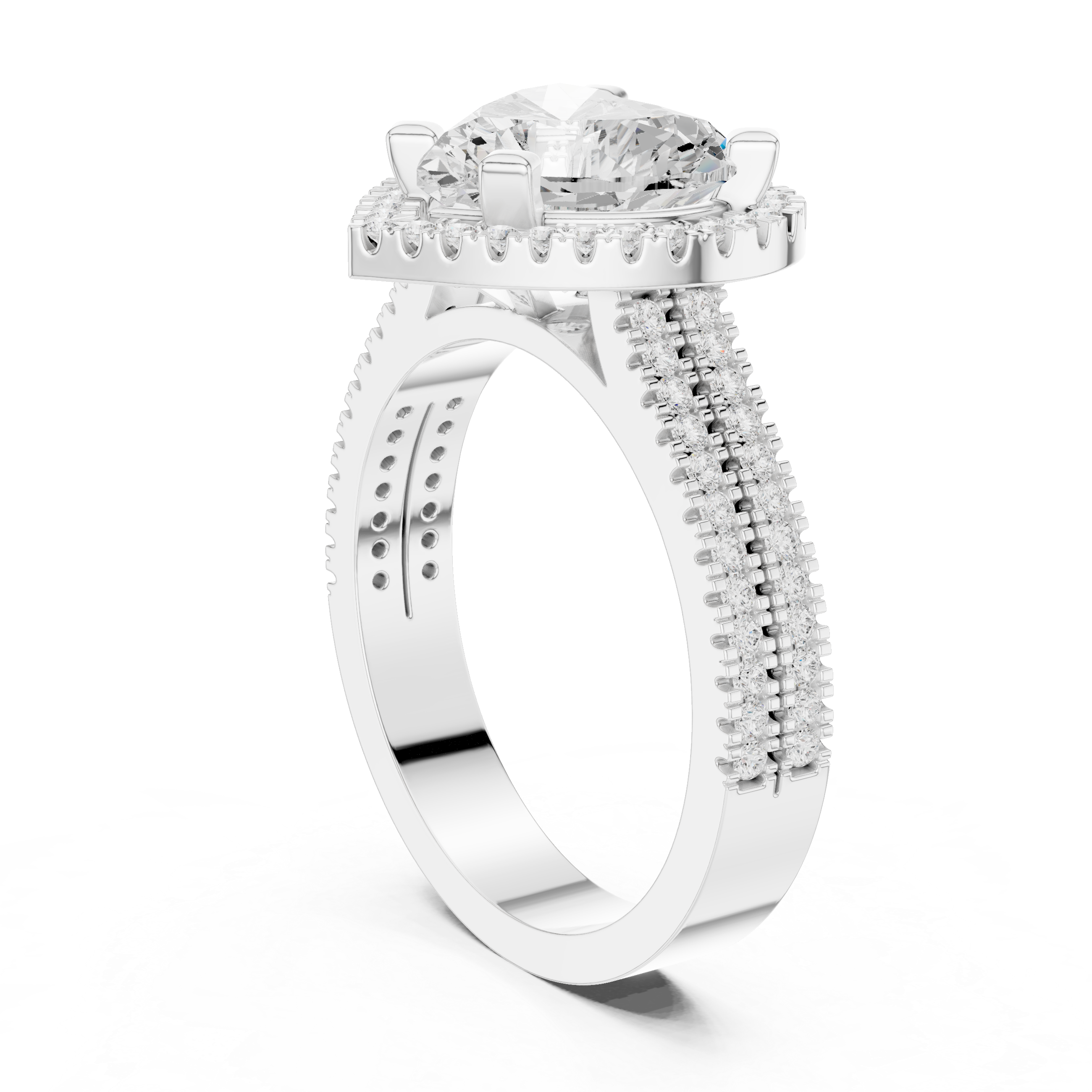 Heart Cut Lab-Grown Diamond Halo Ring in Rose Gold – Kiashaa Jewellery