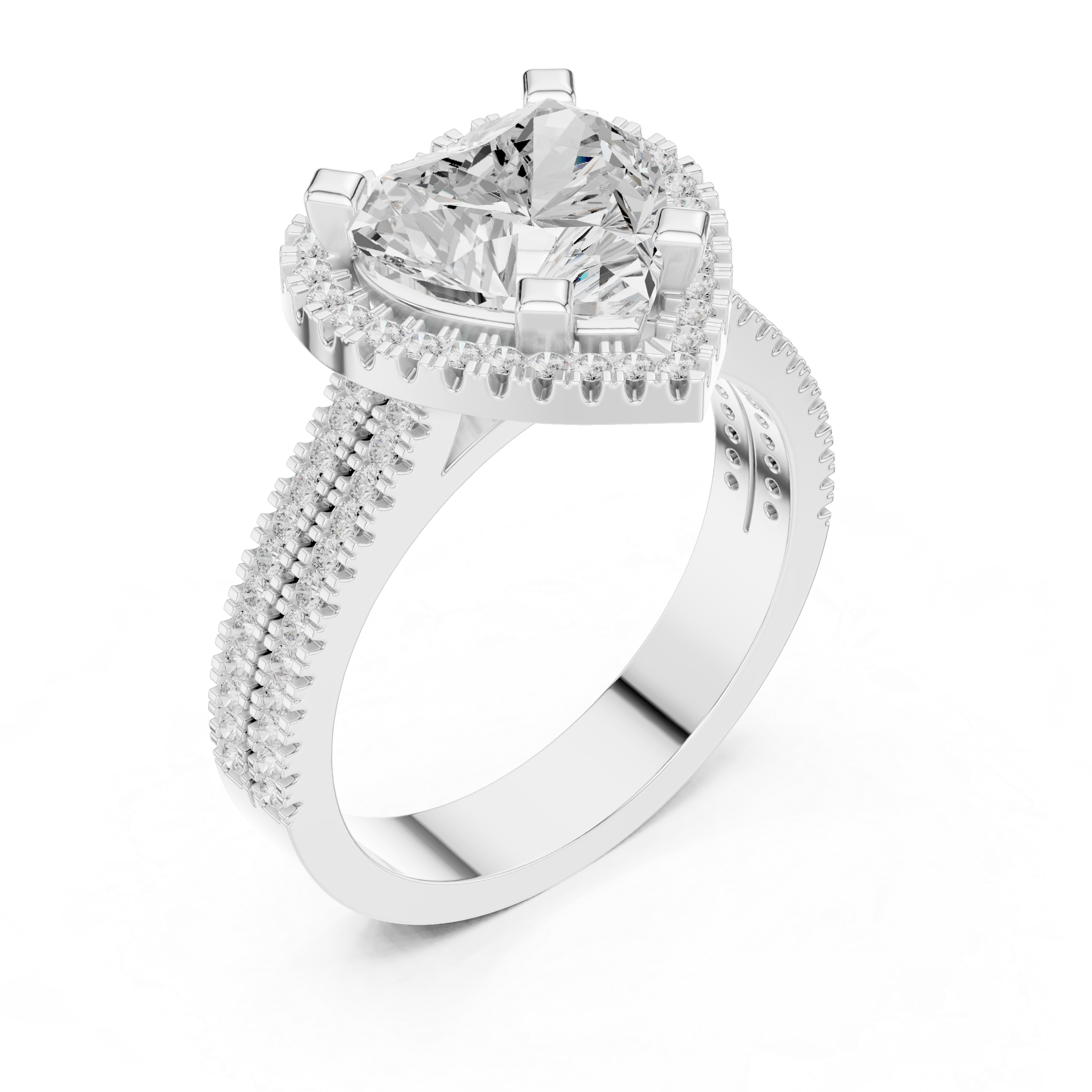 Heart Cut Lab-Grown Diamond Halo Ring in Rose Gold – Kiashaa Jewellery