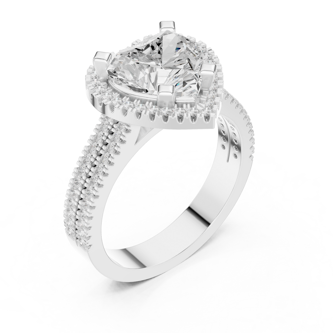 Heart Cut Lab-Grown Diamond Halo Ring in Rose Gold – Kiashaa Jewellery