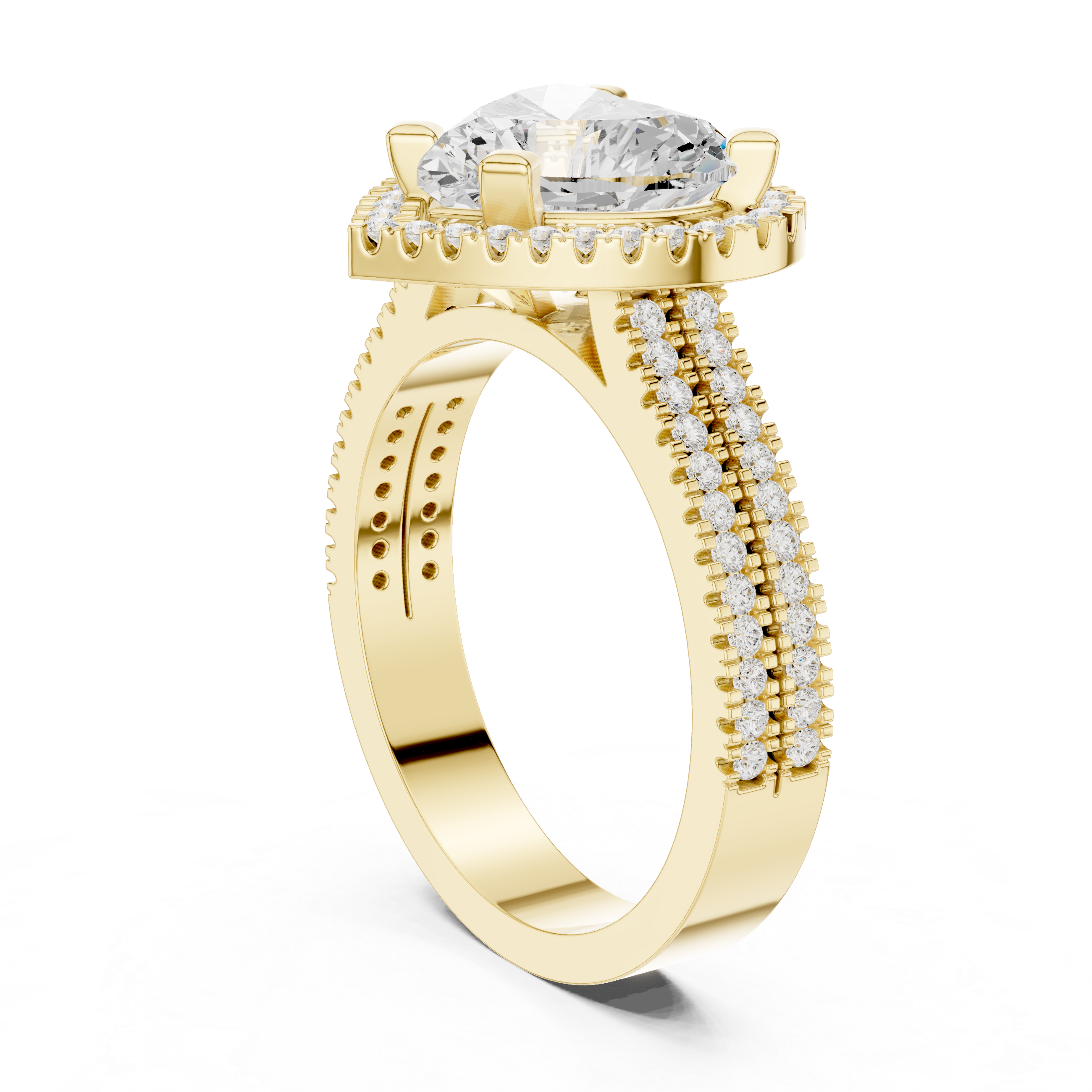 Heart Cut Lab-Grown Diamond Halo Ring in Rose Gold – Kiashaa Jewellery