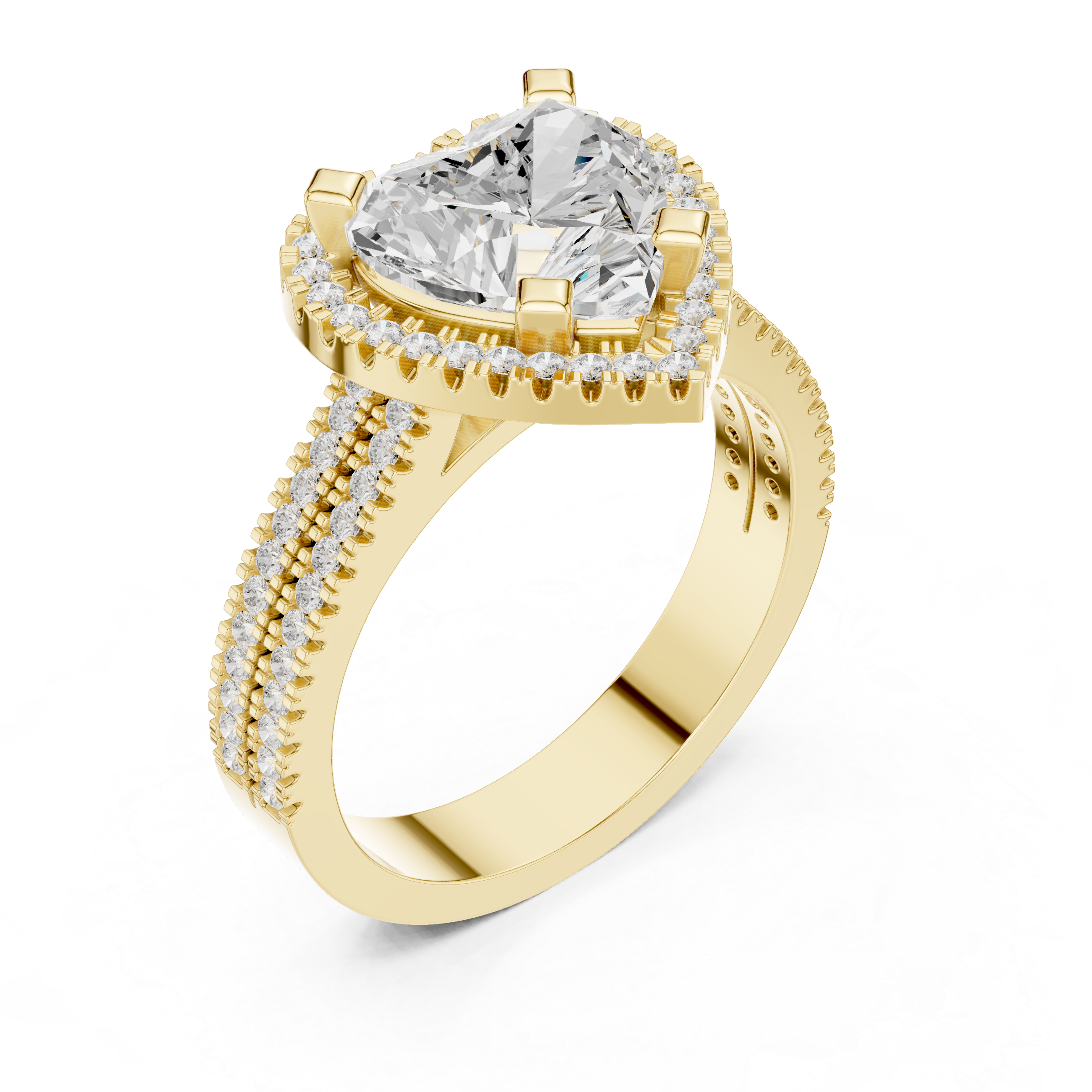 Heart Cut Lab-Grown Diamond Halo Ring in Rose Gold – Kiashaa Jewellery