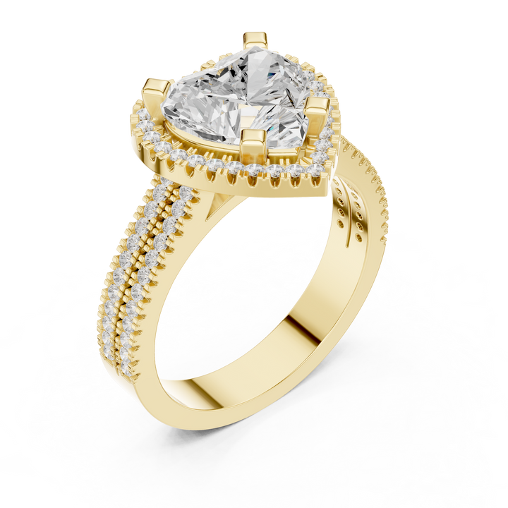 Heart Cut Lab-Grown Diamond Halo Ring in Rose Gold – Kiashaa Jewellery