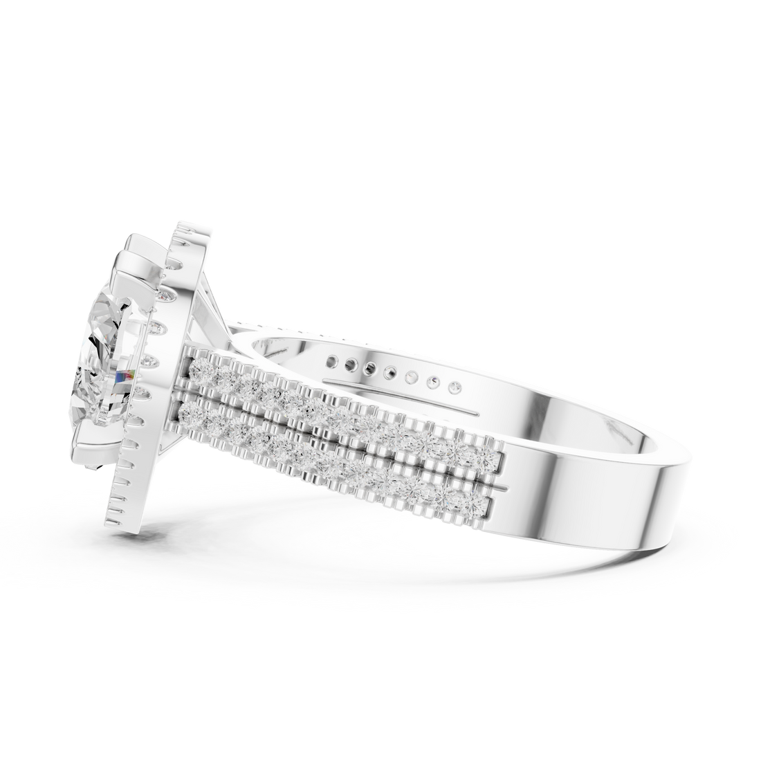 Heart Cut Lab-Grown Diamond Halo Ring in Rose Gold – Kiashaa Jewellery