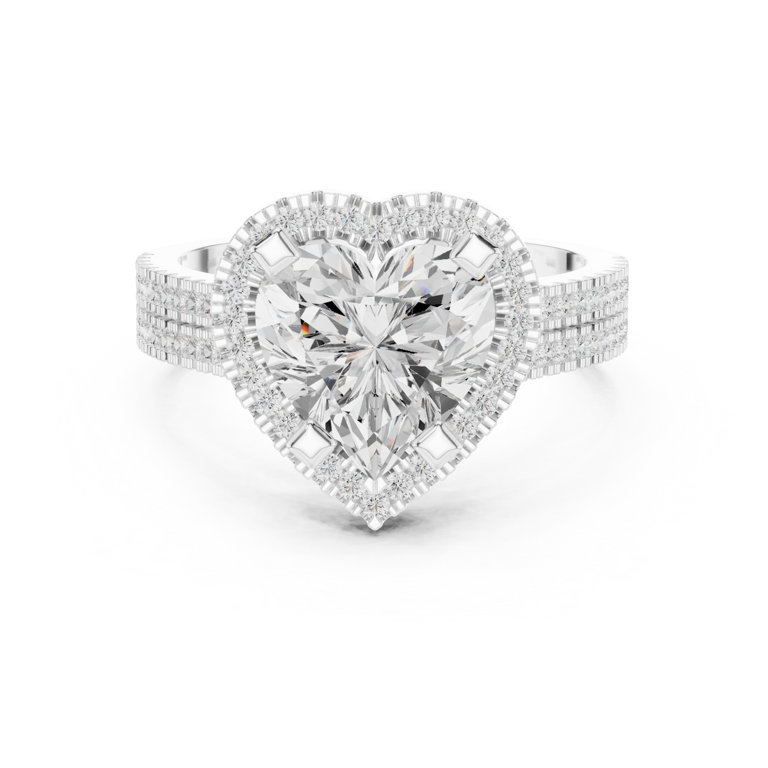 Heart Cut Lab-Grown Diamond Halo Ring in Rose Gold – Kiashaa Jewellery