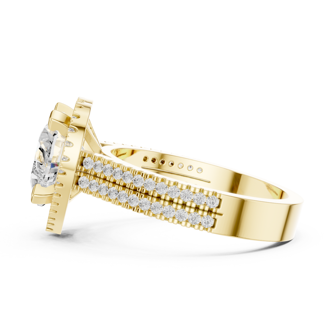 Heart Cut Lab-Grown Diamond Halo Ring in Rose Gold – Kiashaa Jewellery