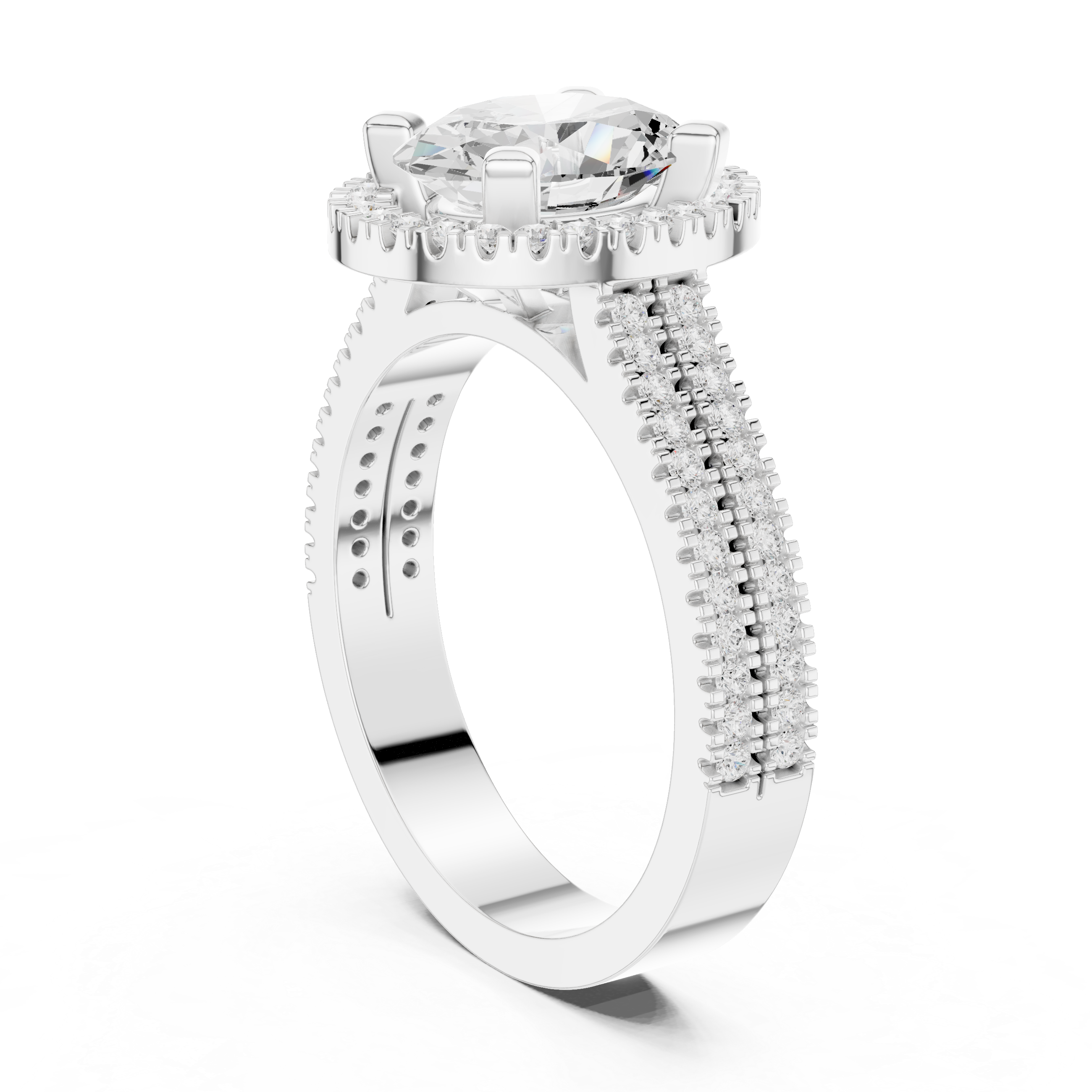 Oval Cut Lab-Grown Diamond Halo Ring in Rose Gold – Kiashaa Jewellery