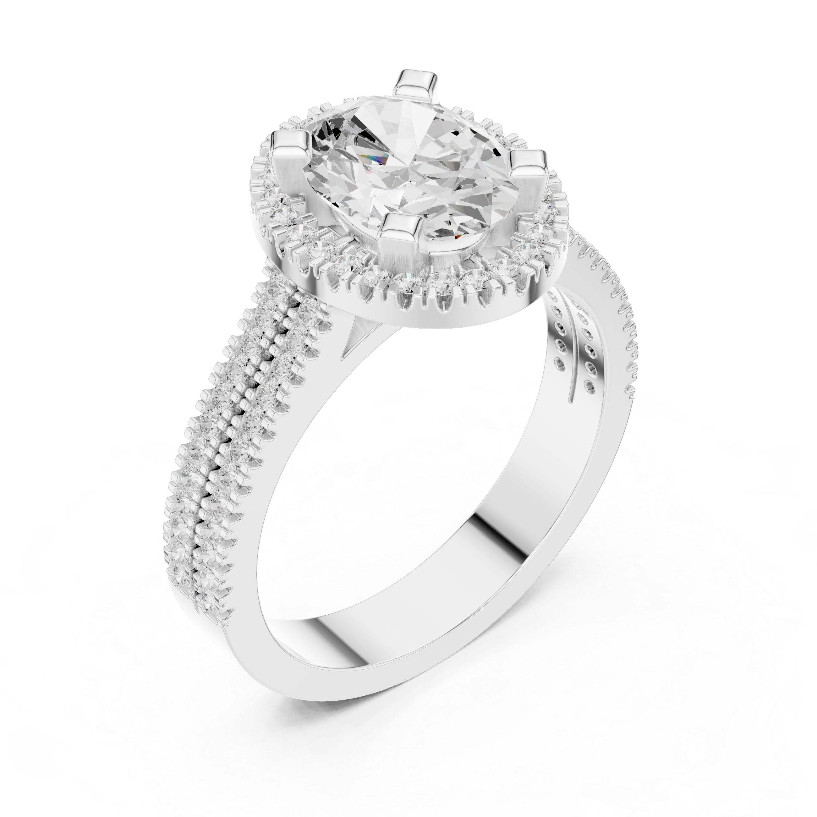 Oval Cut Lab-Grown Diamond Halo Ring in Rose Gold – Kiashaa Jewellery