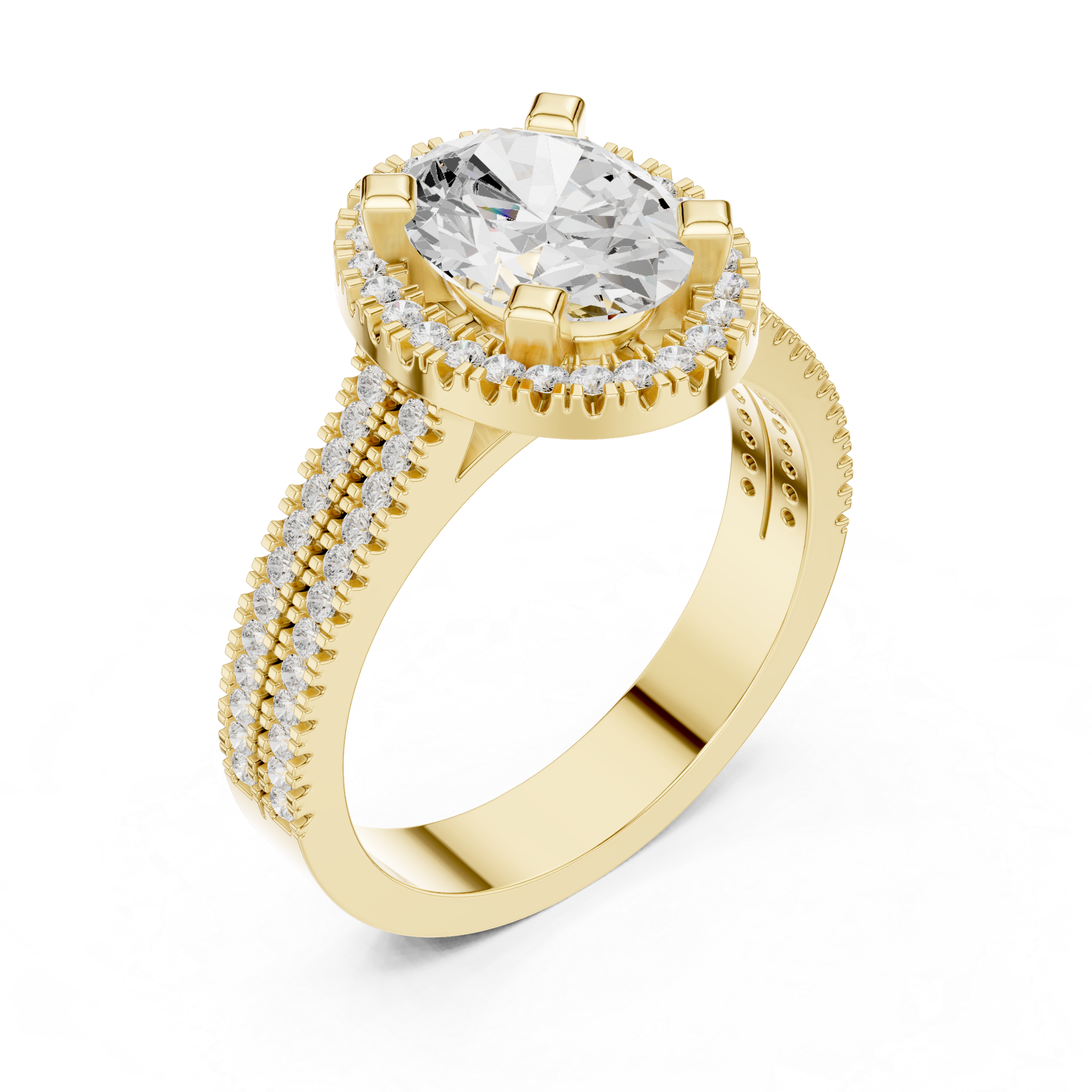 Oval Cut Lab-Grown Diamond Halo Ring in Rose Gold – Kiashaa Jewellery