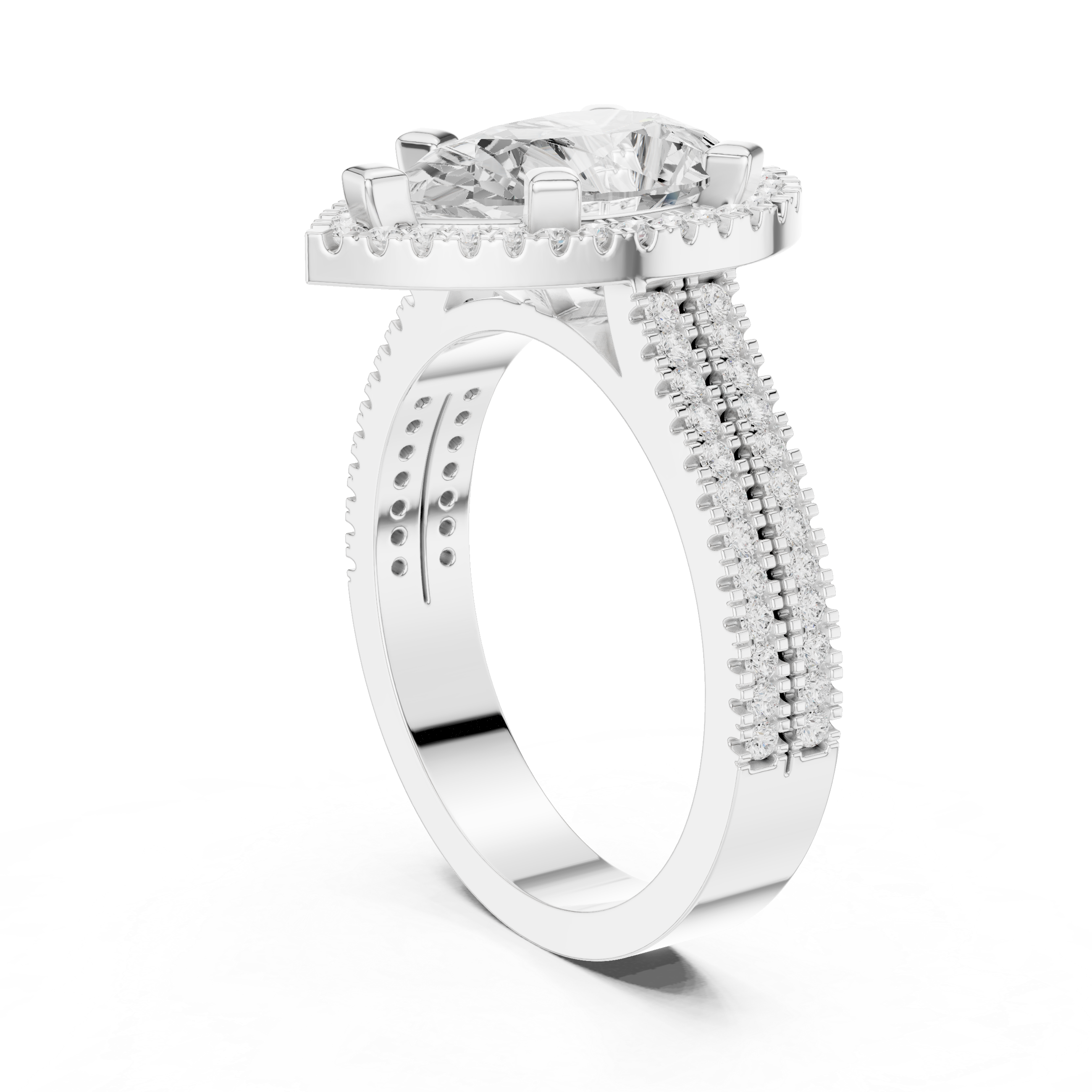 Pear Cut Lab-Grown Diamond Halo Ring in Rose Gold – Kiashaa Jewellery