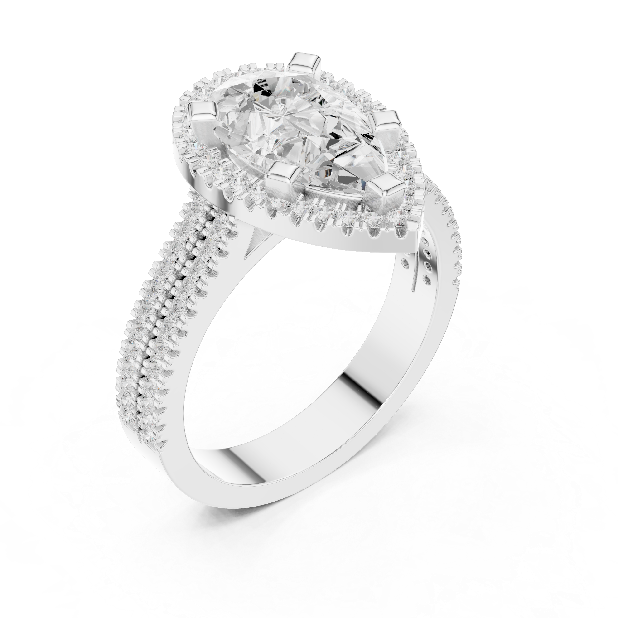 Pear Cut Lab-Grown Diamond Halo Ring in Rose Gold – Kiashaa Jewellery