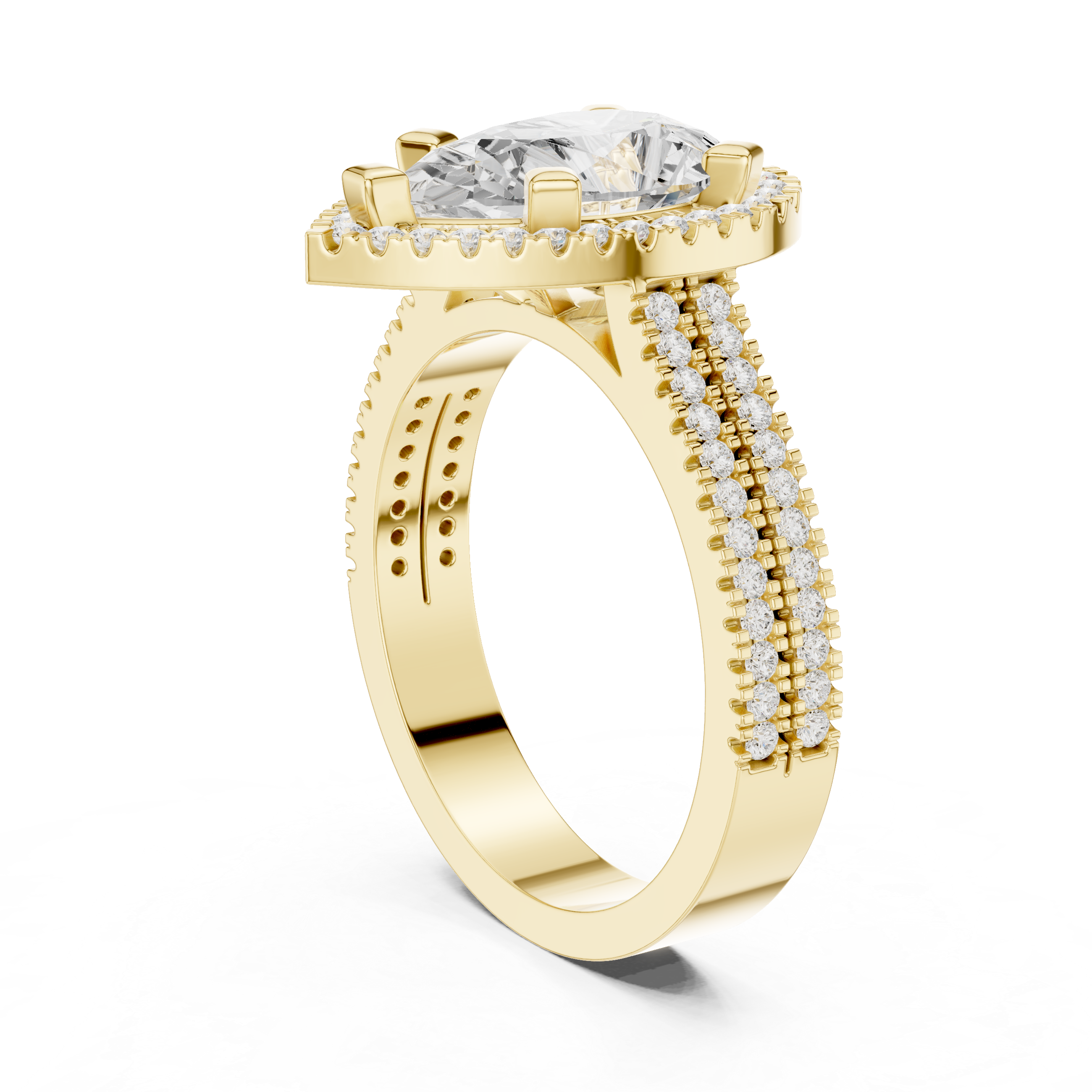 Pear Cut Lab-Grown Diamond Halo Ring in Rose Gold – Kiashaa Jewellery