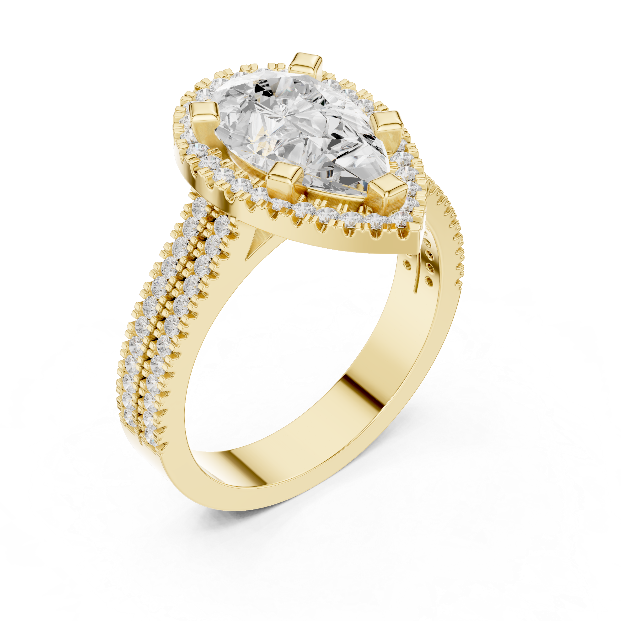 Pear Cut Lab-Grown Diamond Halo Ring in Rose Gold – Kiashaa Jewellery