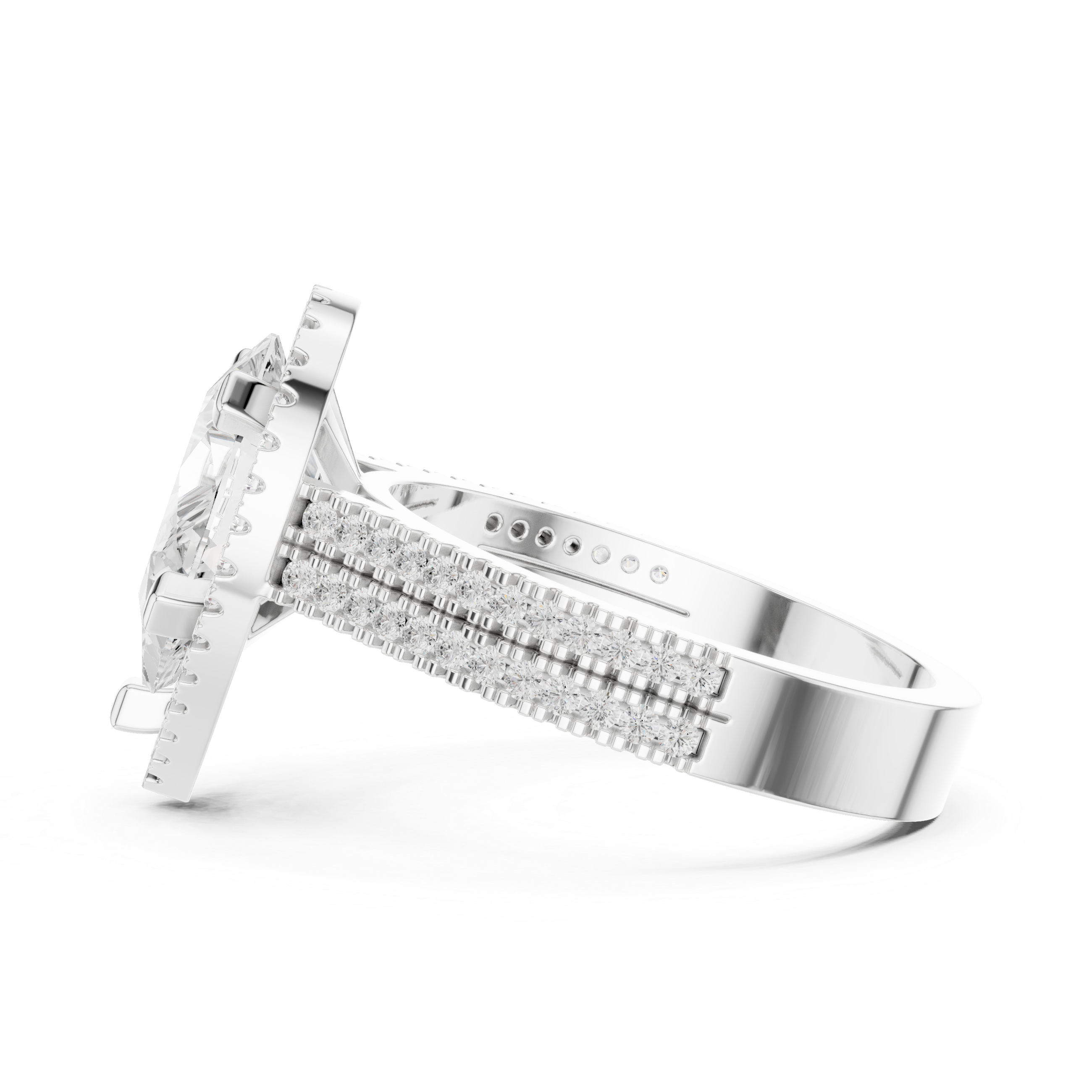 Pear Cut Lab-Grown Diamond Halo Ring in Rose Gold – Kiashaa Jewellery