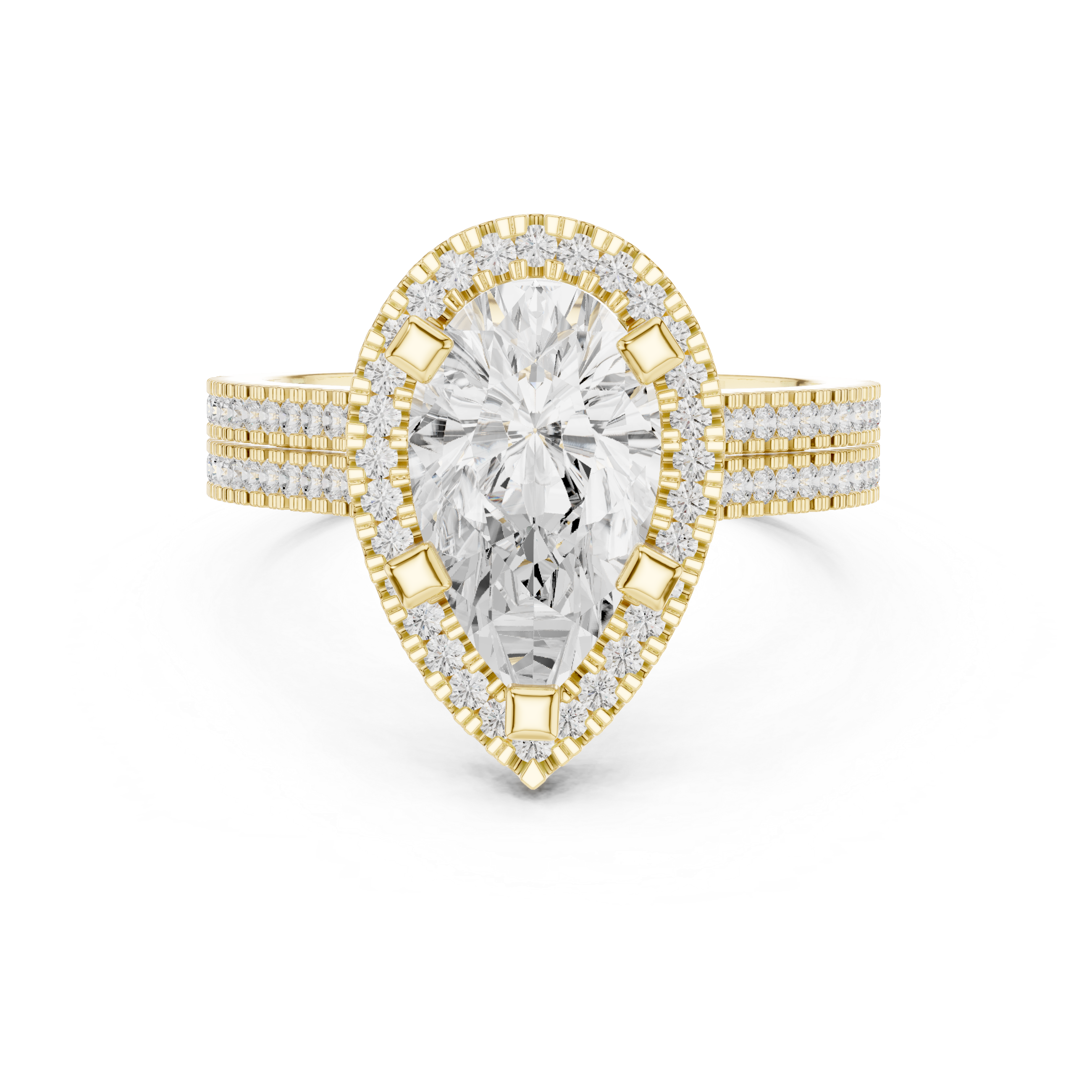 Pear Cut Lab-Grown Diamond Halo Ring in Rose Gold – Kiashaa Jewellery