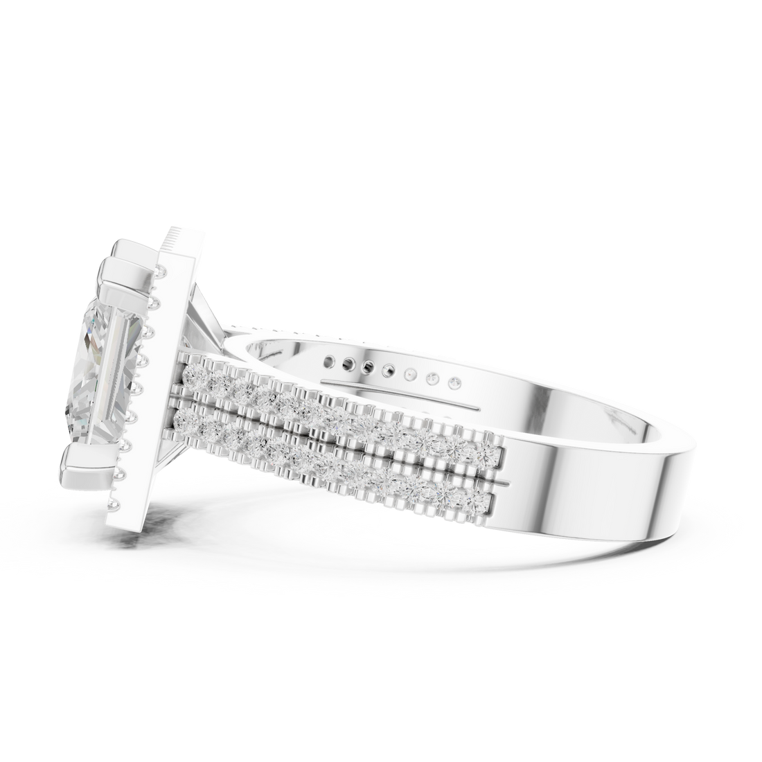 Princess Cut Lab-Grown Diamond Halo Ring in Rose Gold – Kiashaa Jewellery