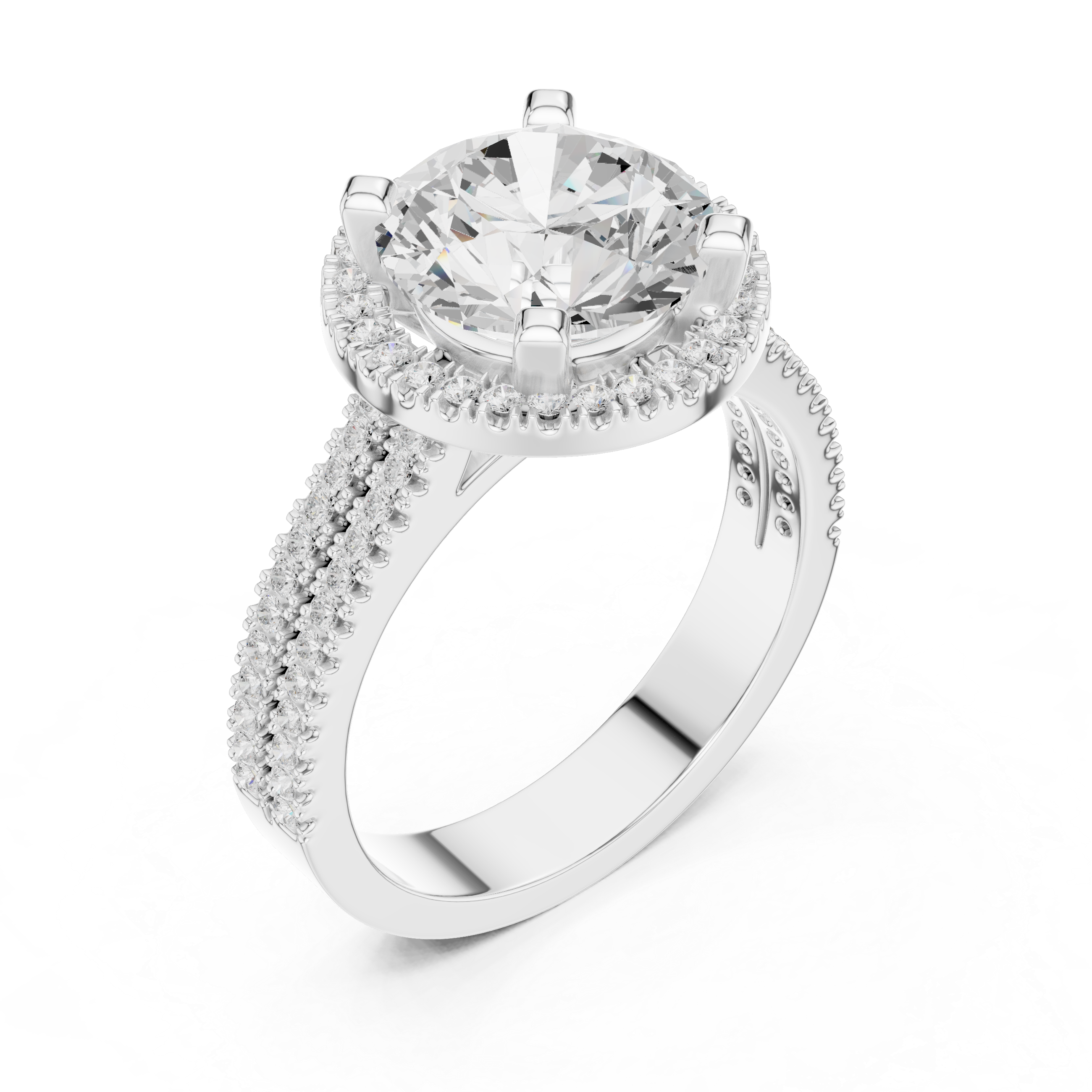 Round Brilliant Cut Lab-Grown Diamond Halo Ring in Rose Gold – Kiashaa Jewellery