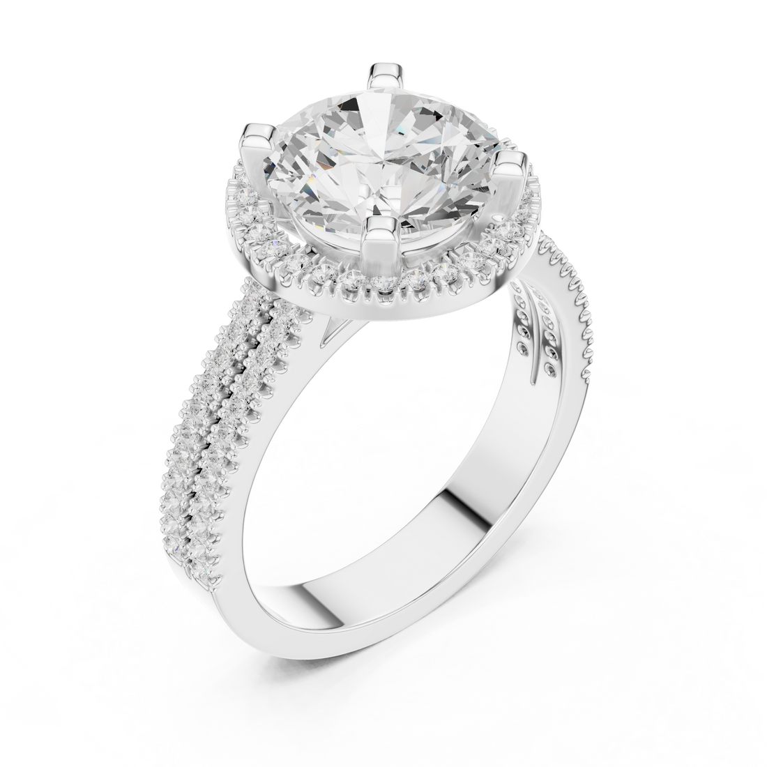 Round Brilliant Cut Lab-Grown Diamond Halo Ring in Rose Gold – Kiashaa Jewellery