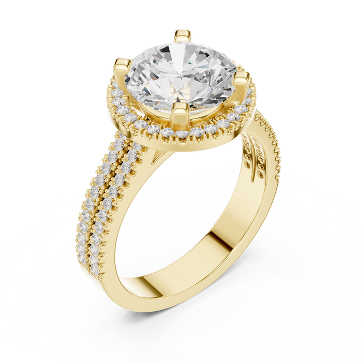 Round Brilliant Cut Lab-Grown Diamond Halo Ring in Rose Gold – Kiashaa Jewellery