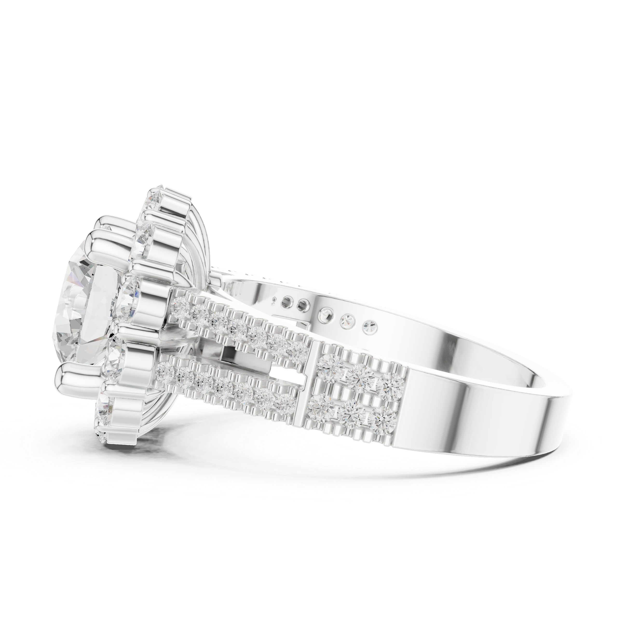 Round Brilliant Cluster Halo Lab-Grown Diamond Ring in Rose Gold – Kiashaa Jewellery