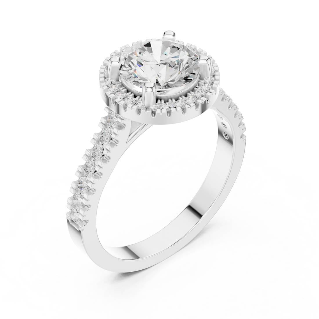 Round Brilliant Halo Lab-Grown Diamond Engagement Ring in Rose Gold – Kiashaa Jewellery