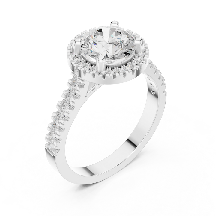 Round Brilliant Halo Lab-Grown Diamond Engagement Ring in Rose Gold – Kiashaa Jewellery