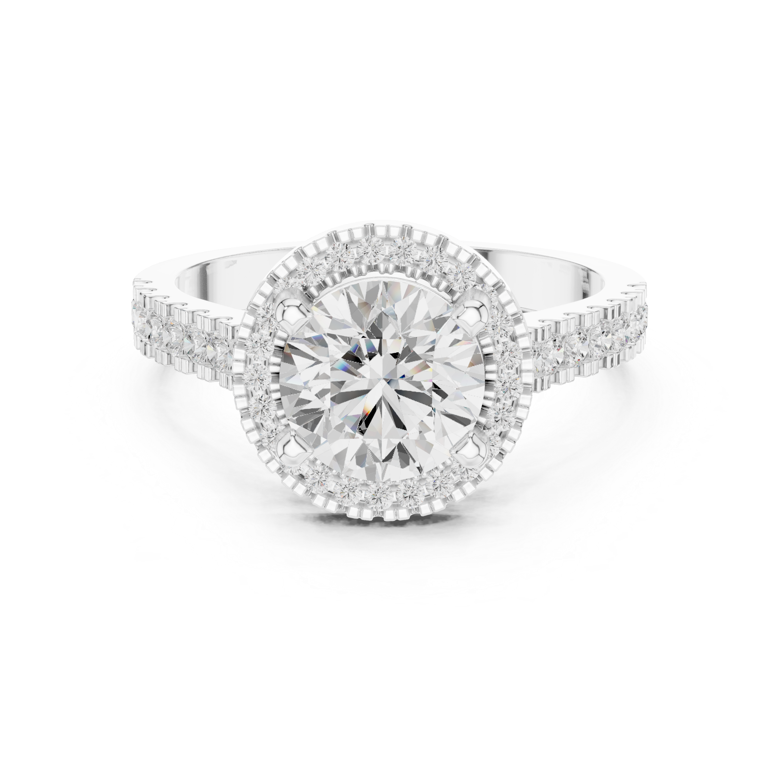 Round Brilliant Halo Lab-Grown Diamond Engagement Ring in Rose Gold – Kiashaa Jewellery