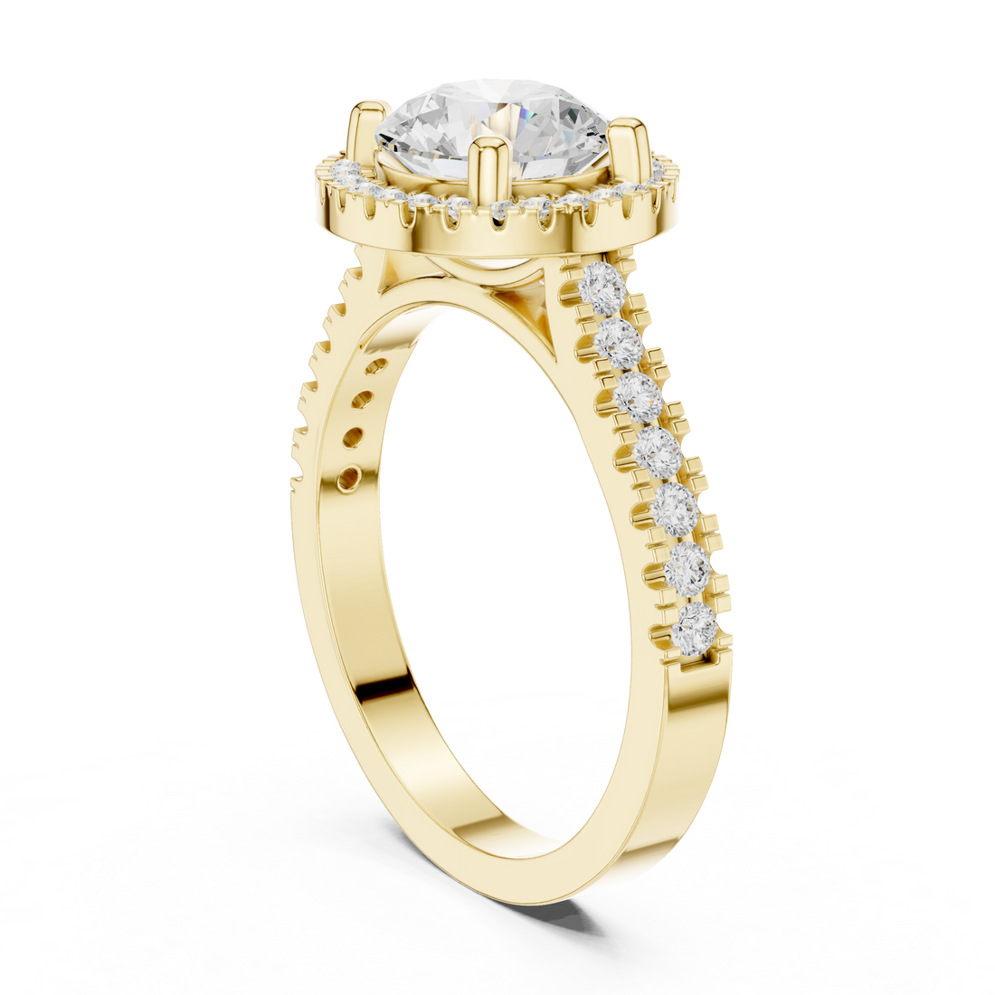 Round Brilliant Halo Lab-Grown Diamond Engagement Ring in Rose Gold – Kiashaa Jewellery