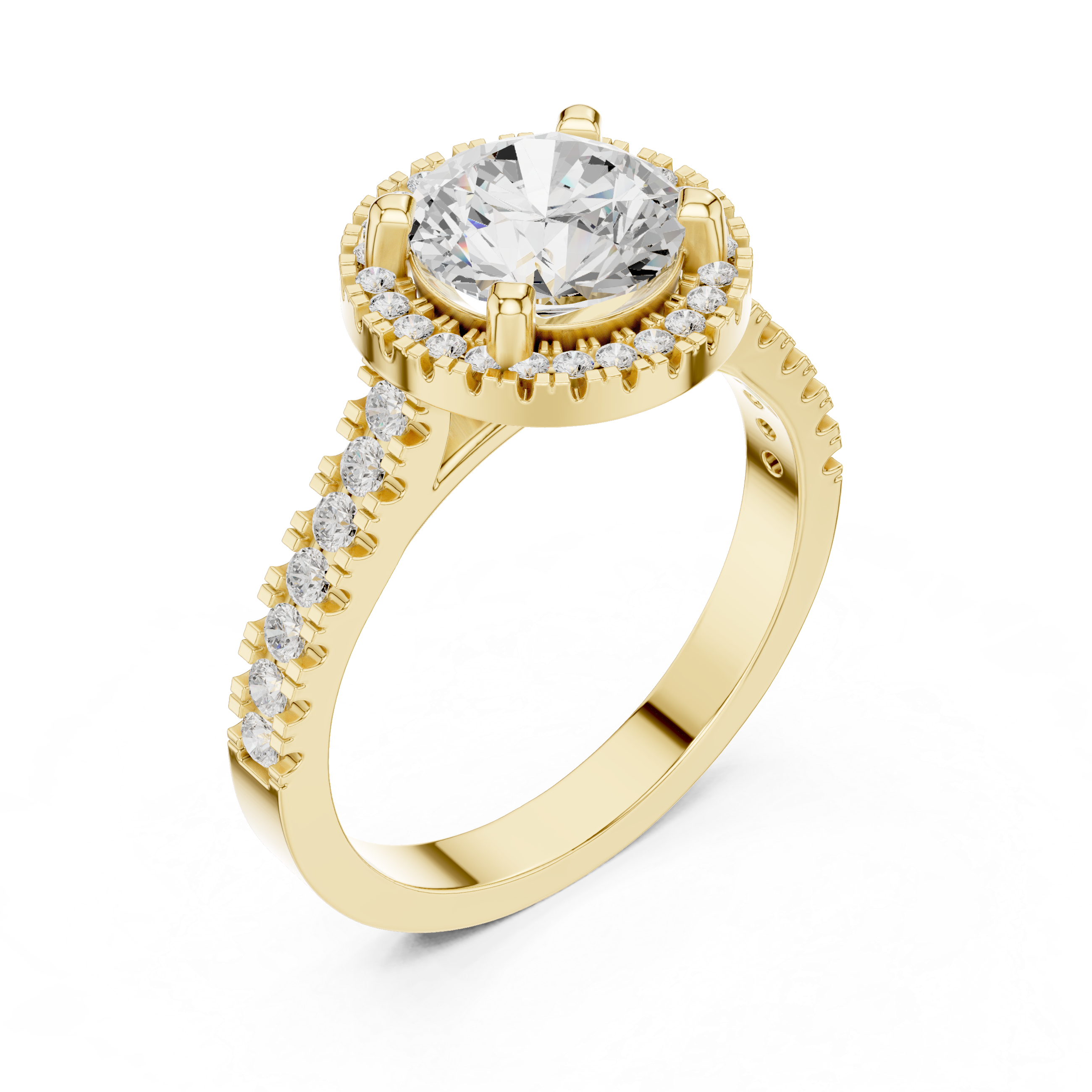Round Brilliant Halo Lab-Grown Diamond Engagement Ring in Rose Gold – Kiashaa Jewellery