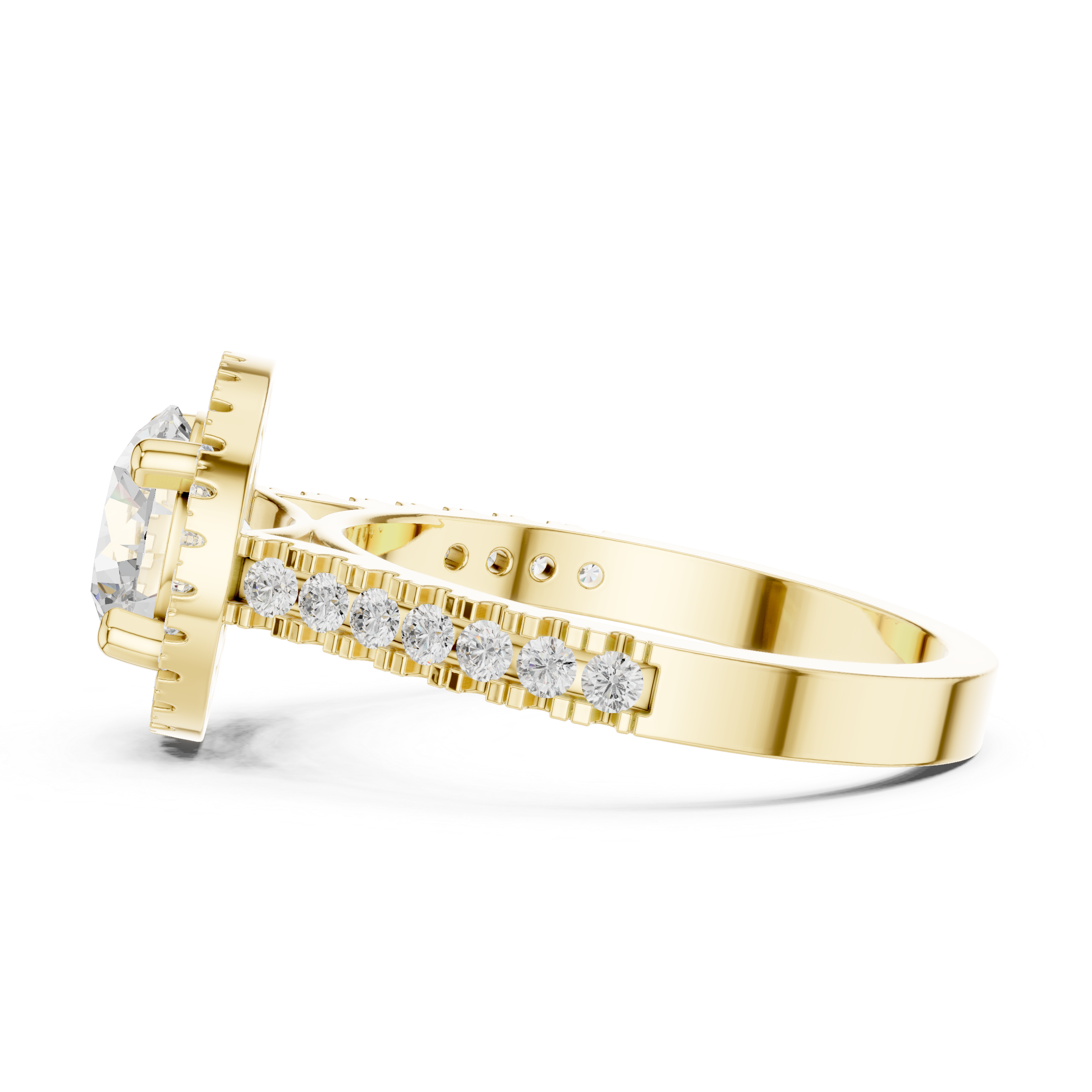 Round Brilliant Halo Lab-Grown Diamond Engagement Ring in Rose Gold – Kiashaa Jewellery