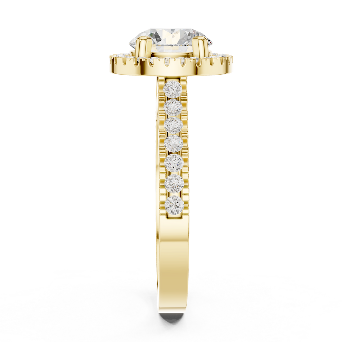 Round Brilliant Halo Lab-Grown Diamond Engagement Ring in Rose Gold – Kiashaa Jewellery